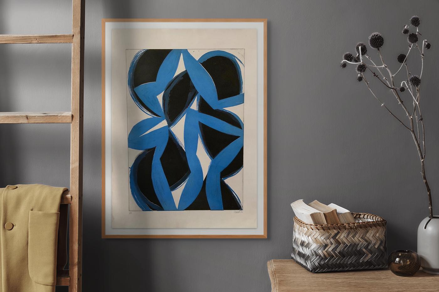 20JU3G-2020 (Abstract print) - Beige Abstract Print by Alain Clément