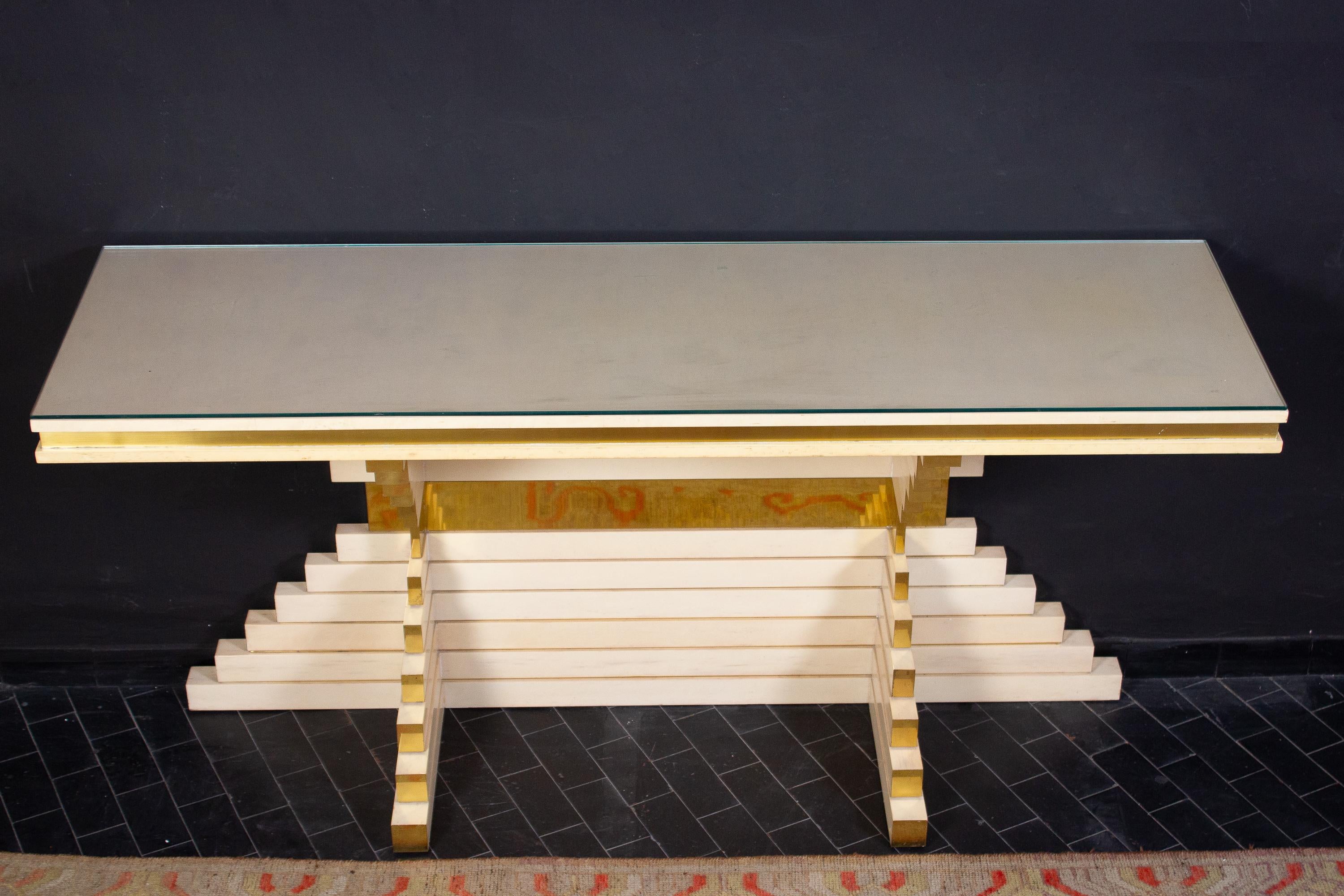 Table console exceptionnelle d'Alain Delon pour Maison Jansen, 1970 en vente 2