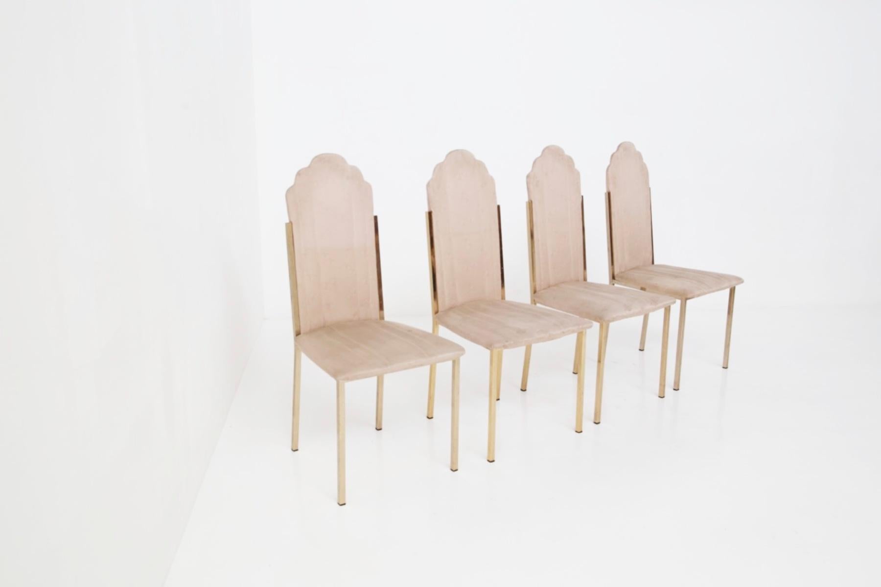 Alain Delon Rare Branded Velvet Chairs 5
