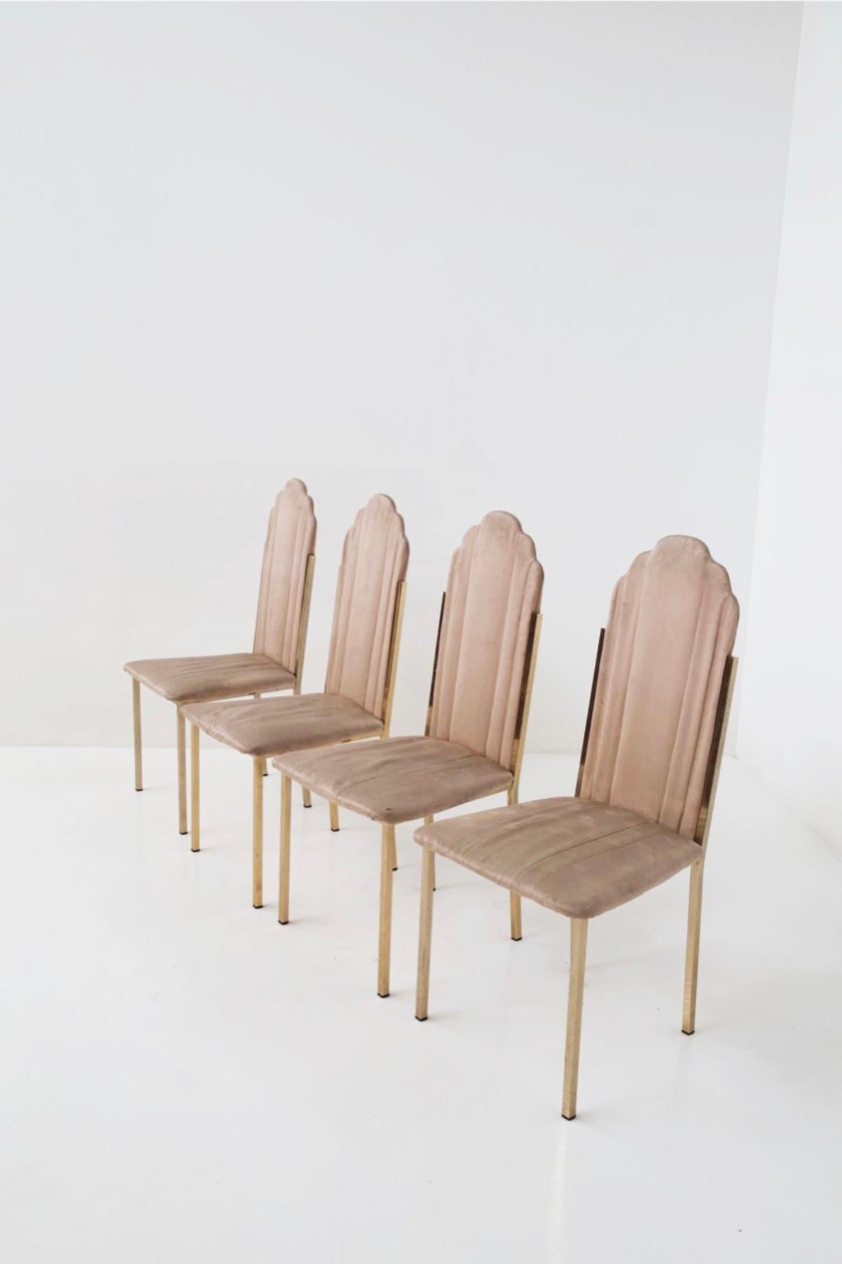 Alain Delon Rare Branded Velvet Chairs 6