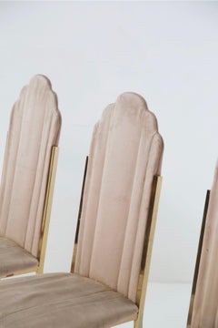 Chaises en velours de marque rares Alain Delon