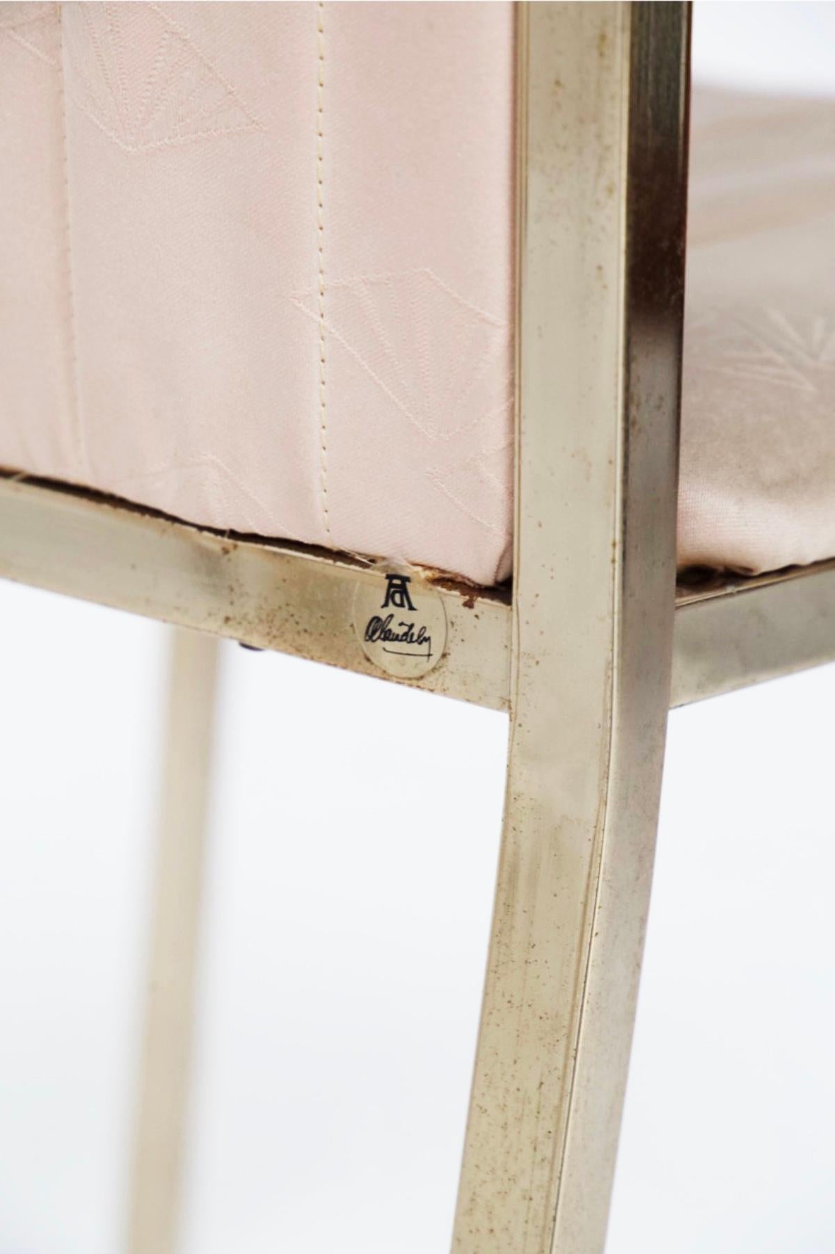 Late 20th Century Alain Delon Rare Branded Velvet Chairs