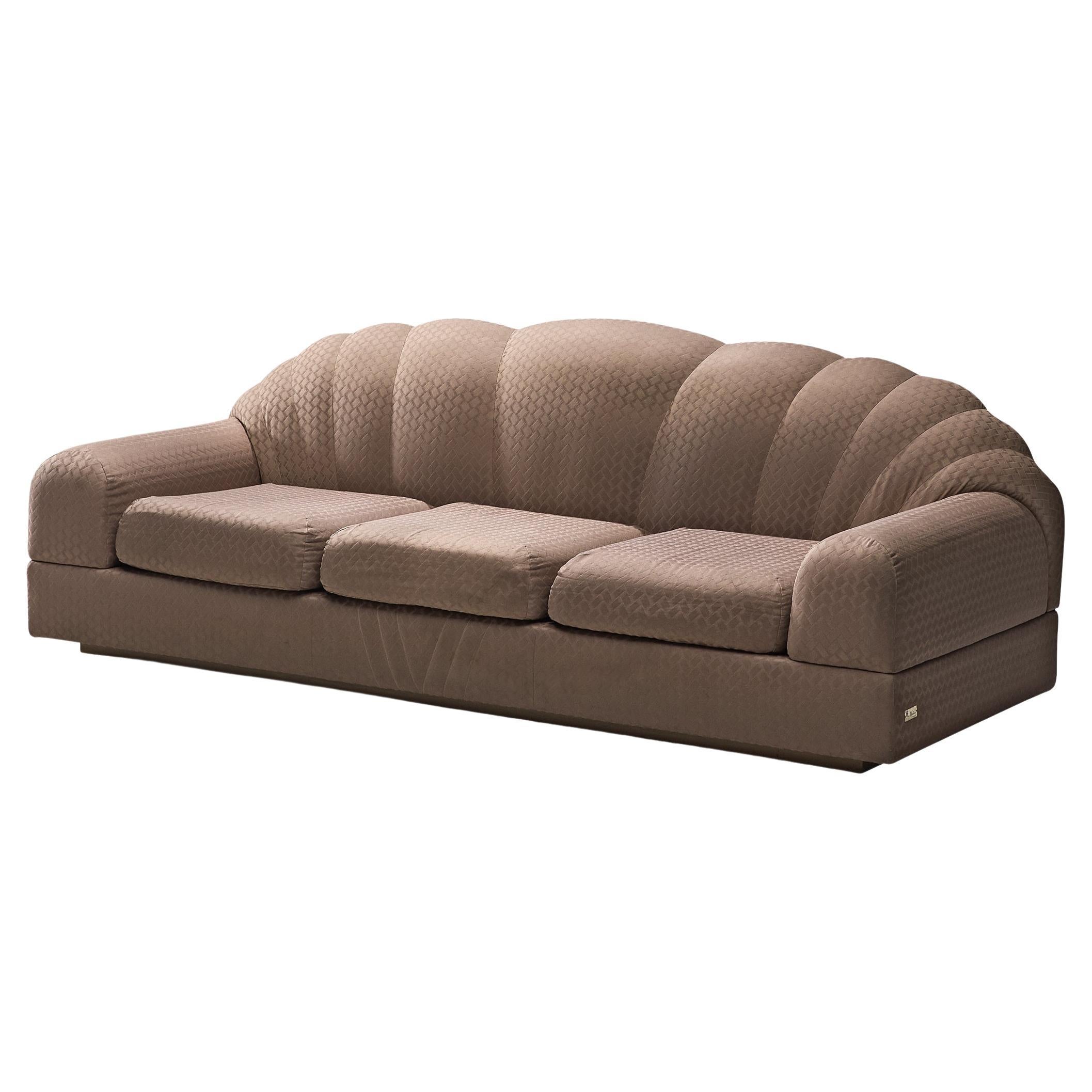 Alain Delon "Salon" Three Seat Sofa in Taupe Upholstery For Sale