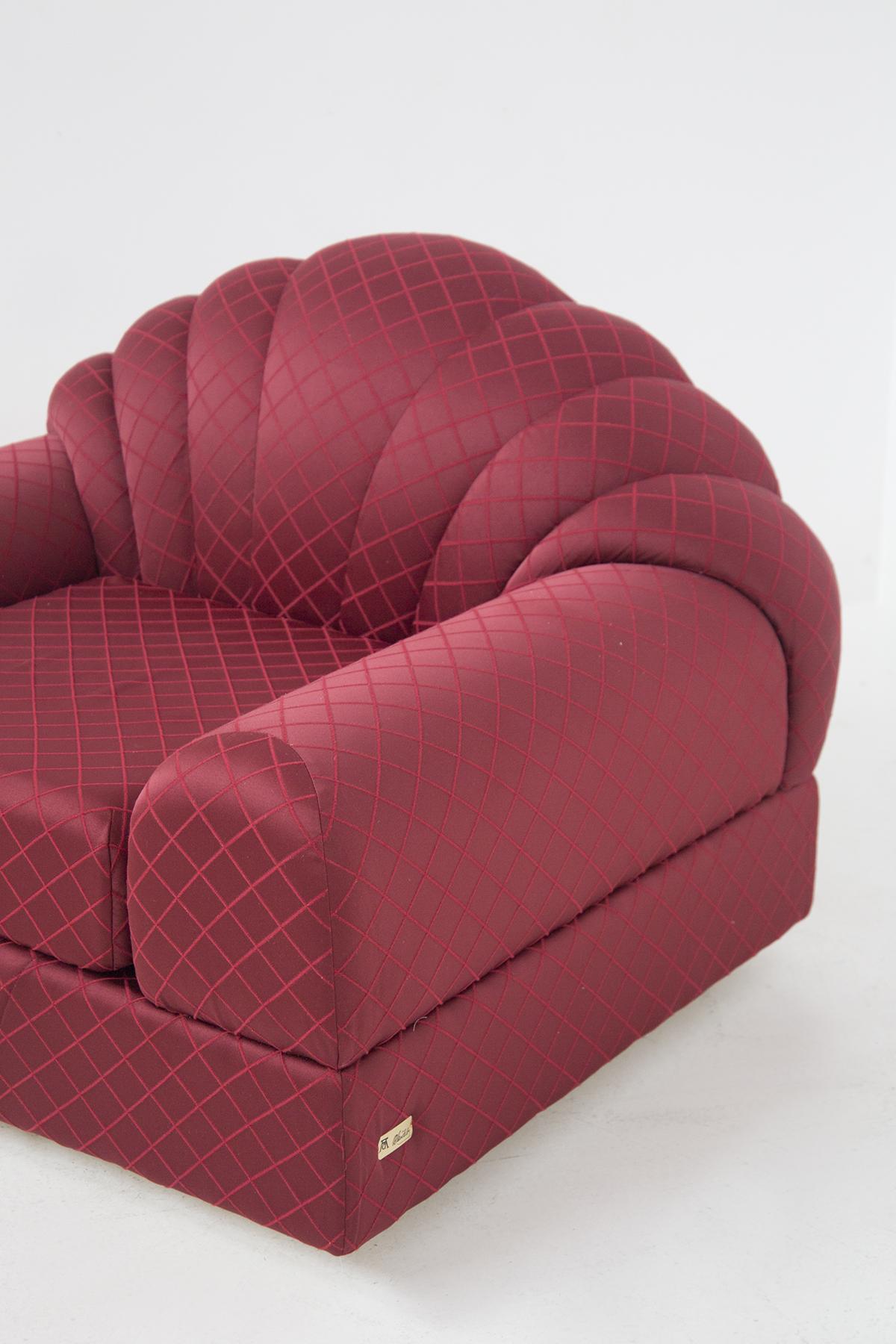 Rote Sessel von Alain Delon im Vintage-Salon-Stil, Originaletikett im Angebot 3