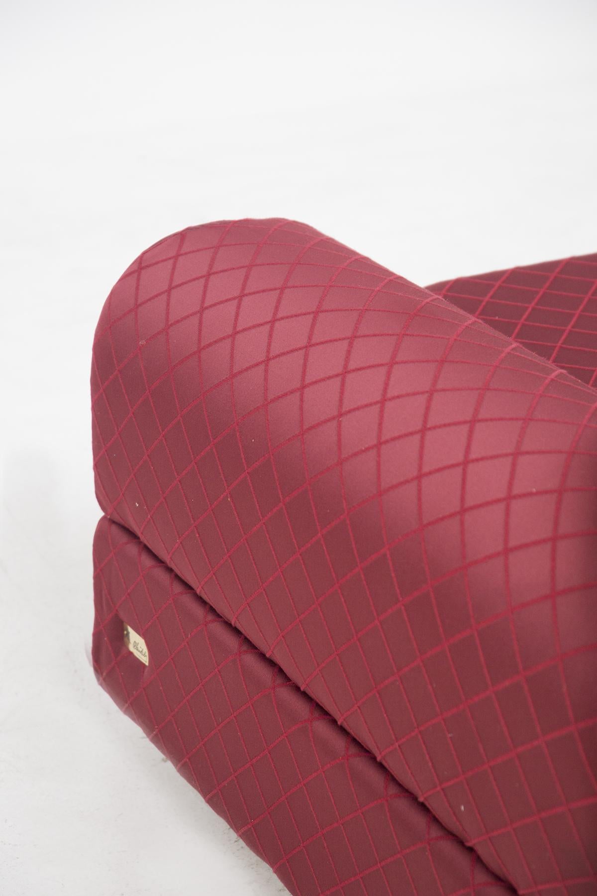 Alain Delon Vintage “Salon” Red Armchairs, Original Label For Sale 5