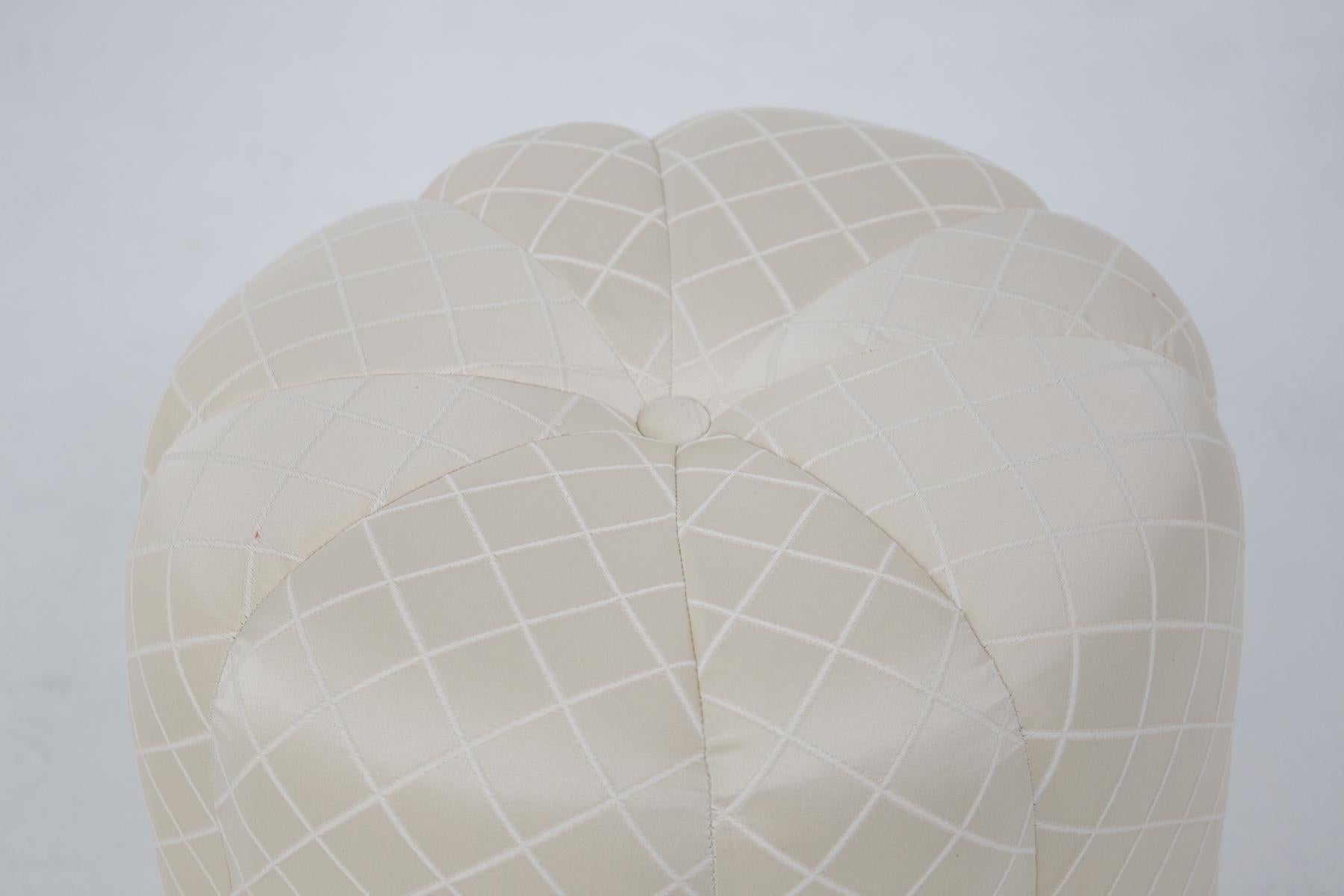 Late 20th Century Alain Delon Vintage “Salon” White Pouf, Original Label For Sale