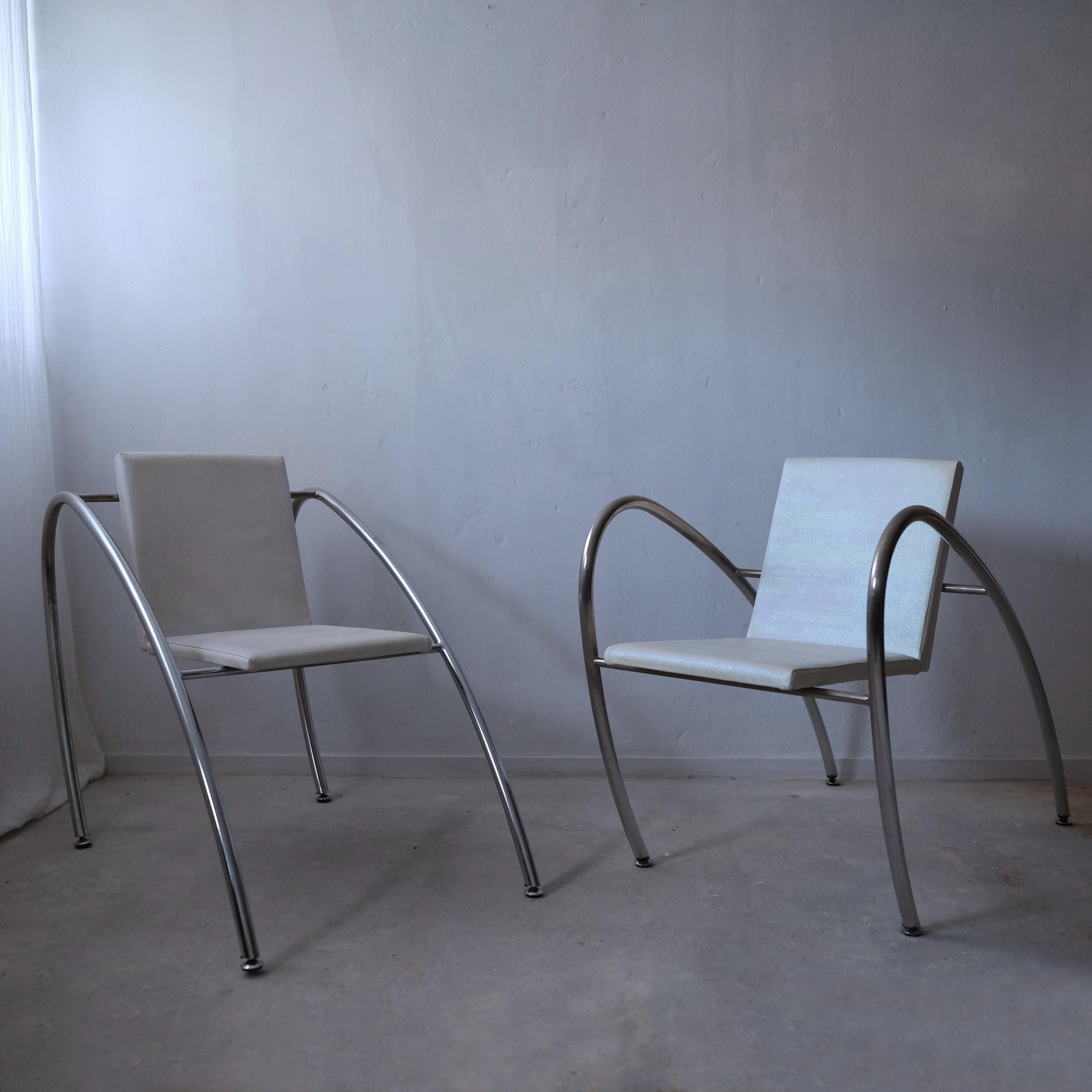Late 20th Century Alain Domingo and François Scali  pair of Moreno - Marini Chairs For Sale