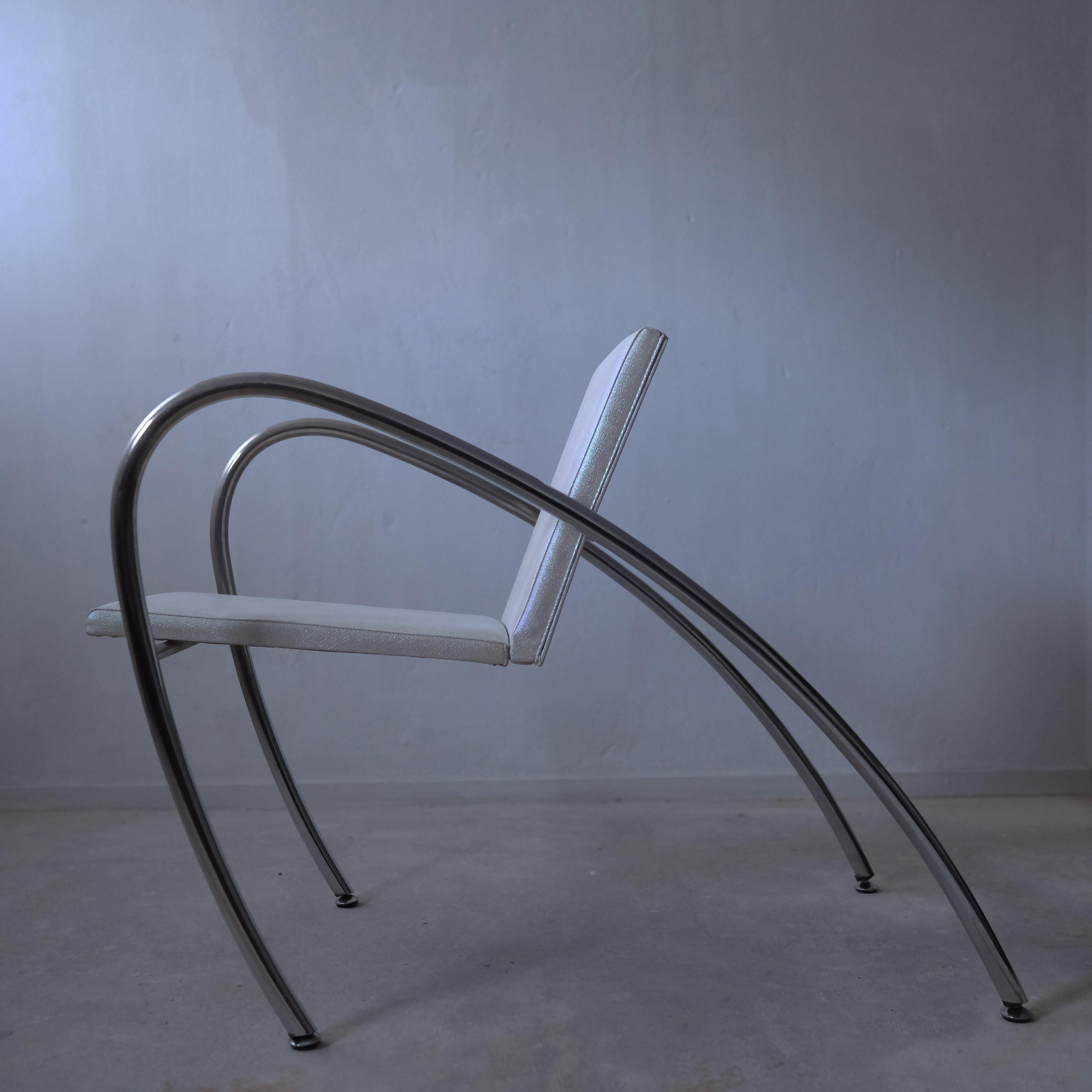 Steel Alain Domingo and François Scali  pair of Moreno - Marini Chairs For Sale