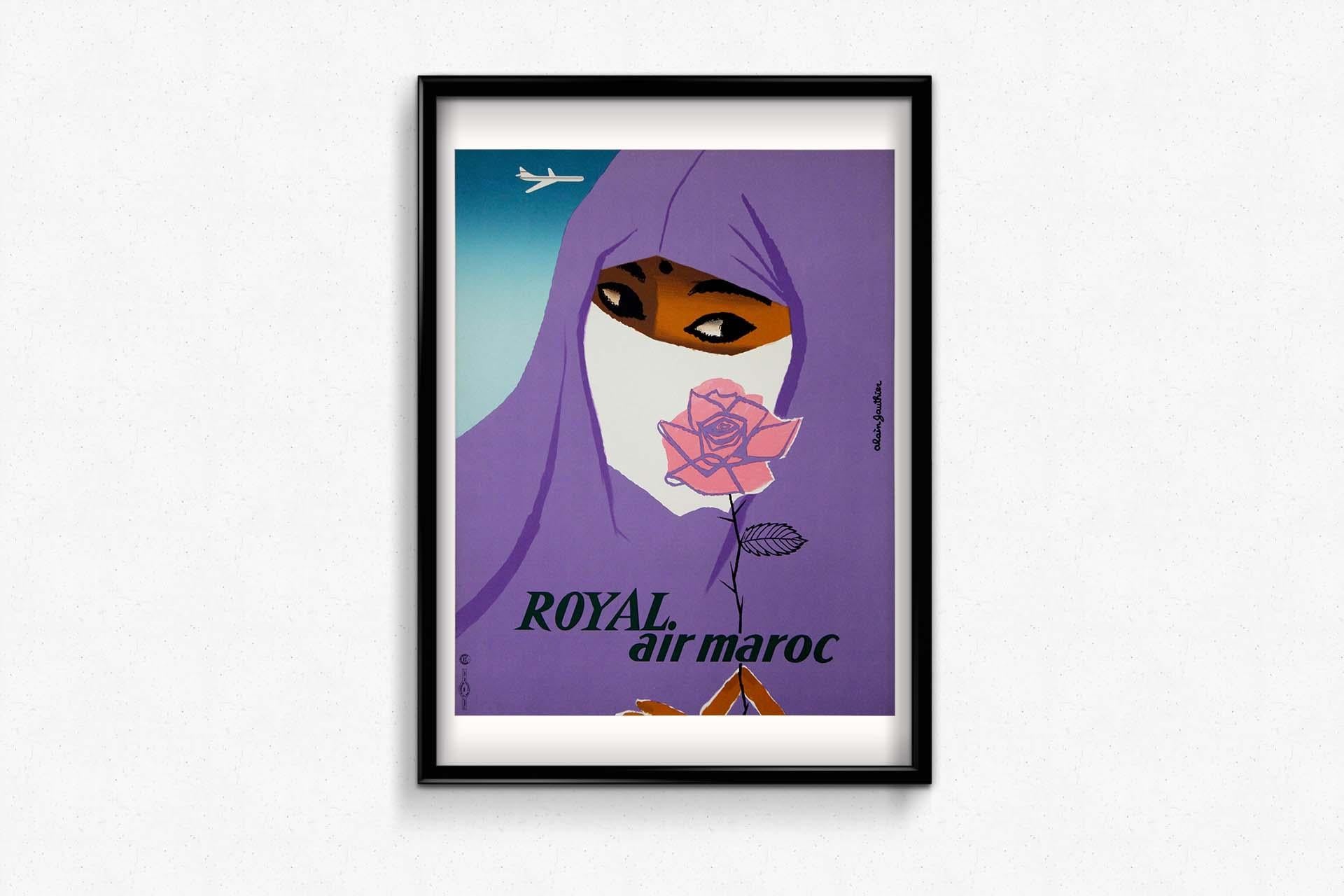 1958 Original Poster by Alain Gauthier Airline  - Royal Air Maroc For Sale 1