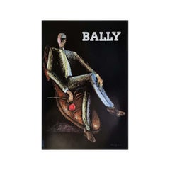 Circa 1960 original poster by Alain Gauthier for Bally men's shoes - Fashion