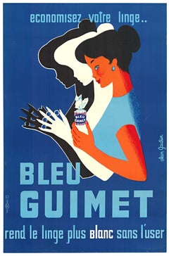 Original Bleu Guimet vintage French poster