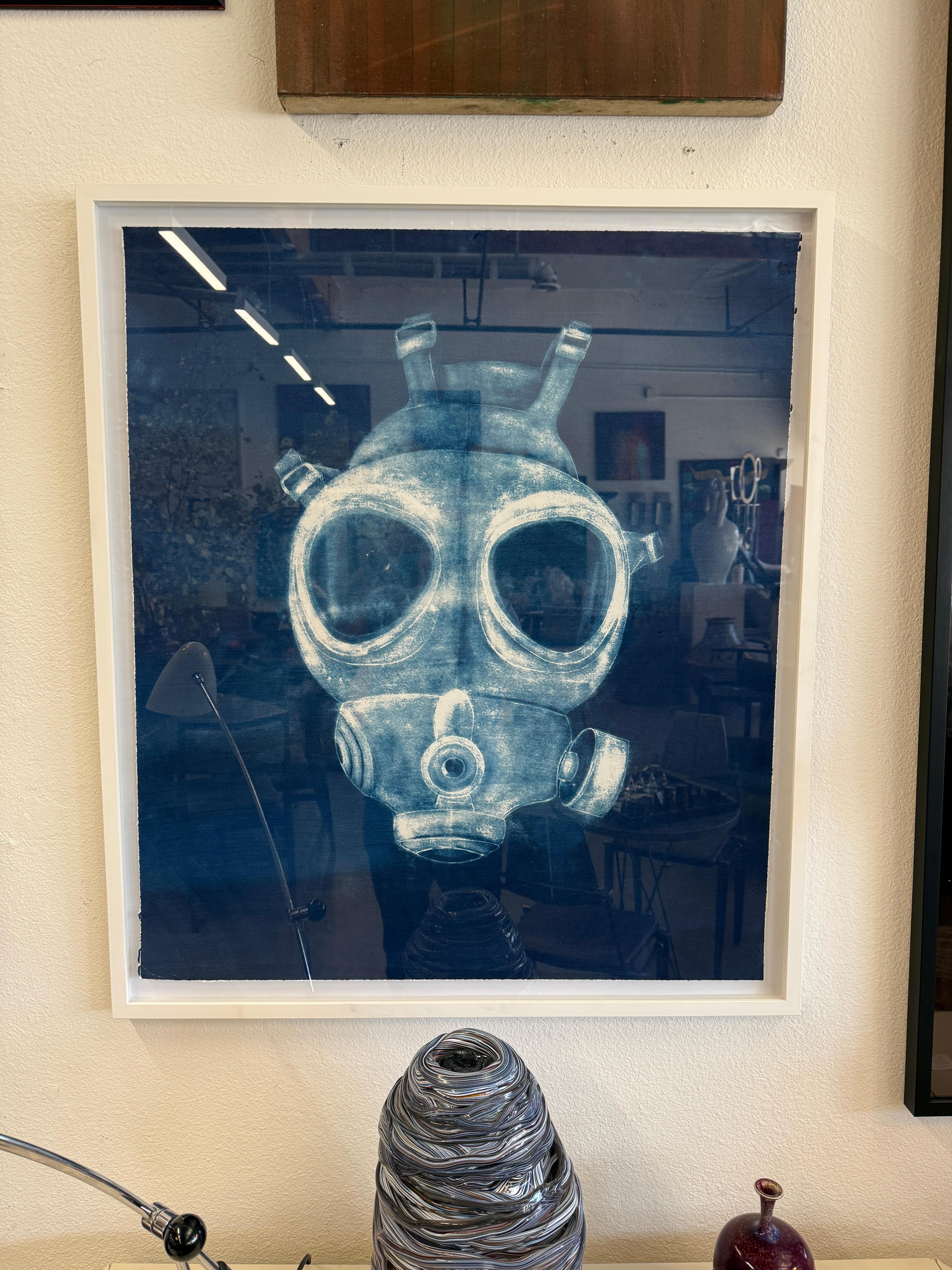 Alain Gerard Clement Silber Gelatine Fotogene Zeichnung Gasmaske im Angebot 6