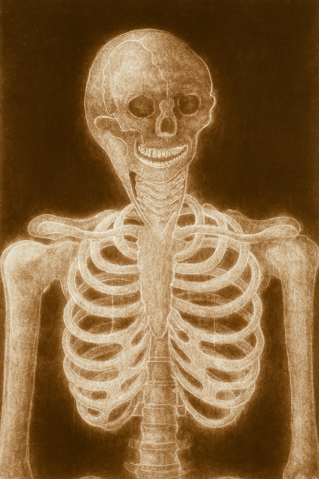Alain Gerard Clement Silber Gelatine Fotogenes Bild Menschliches Skelett im Angebot 1