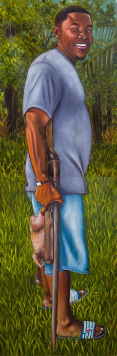 "Rico (Padre)" Obra figurativa de tamaño natural de hombre en follaje