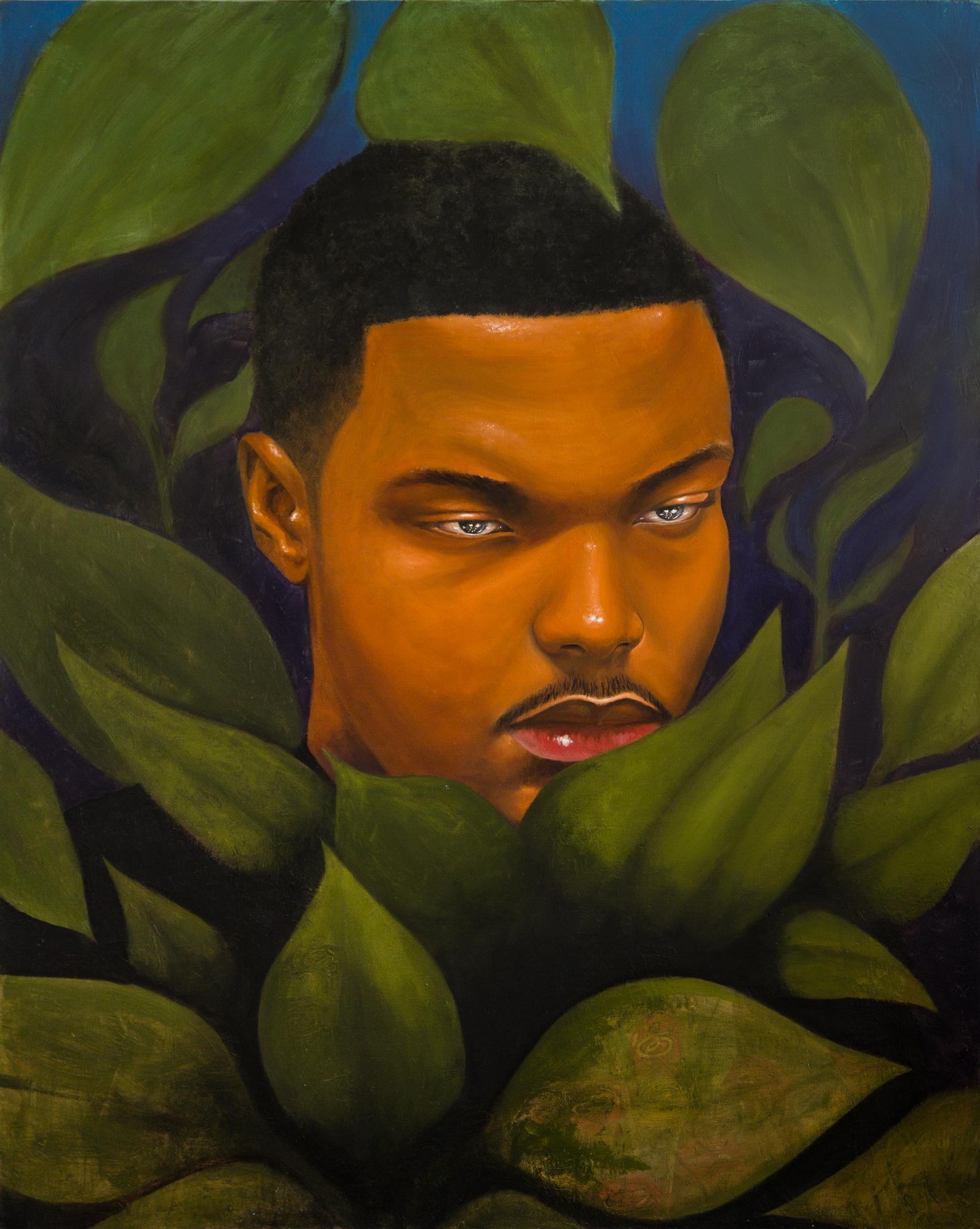"Xavier (Brother)" Hyperrealistic Young Man in Botanical Setting