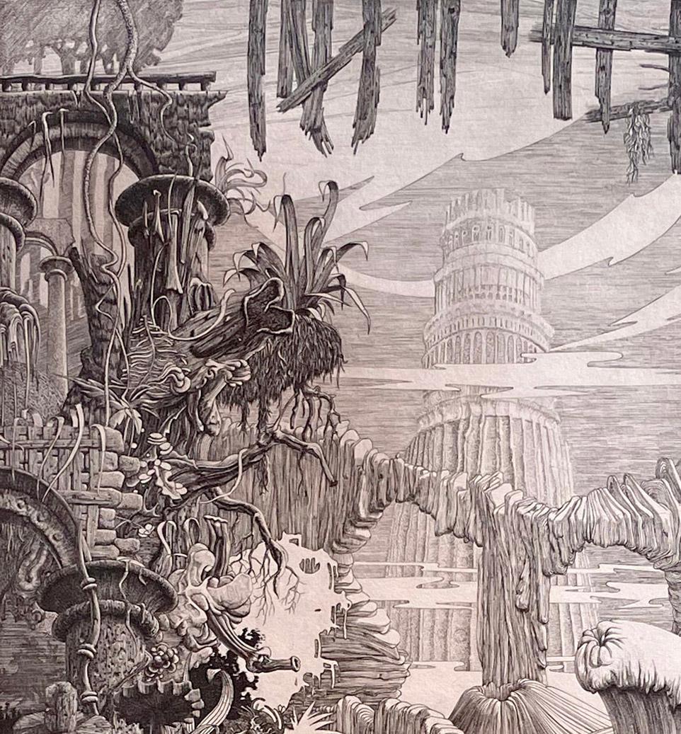Rendez-vous Matinal - Gray Landscape Print by Alain Jeanne