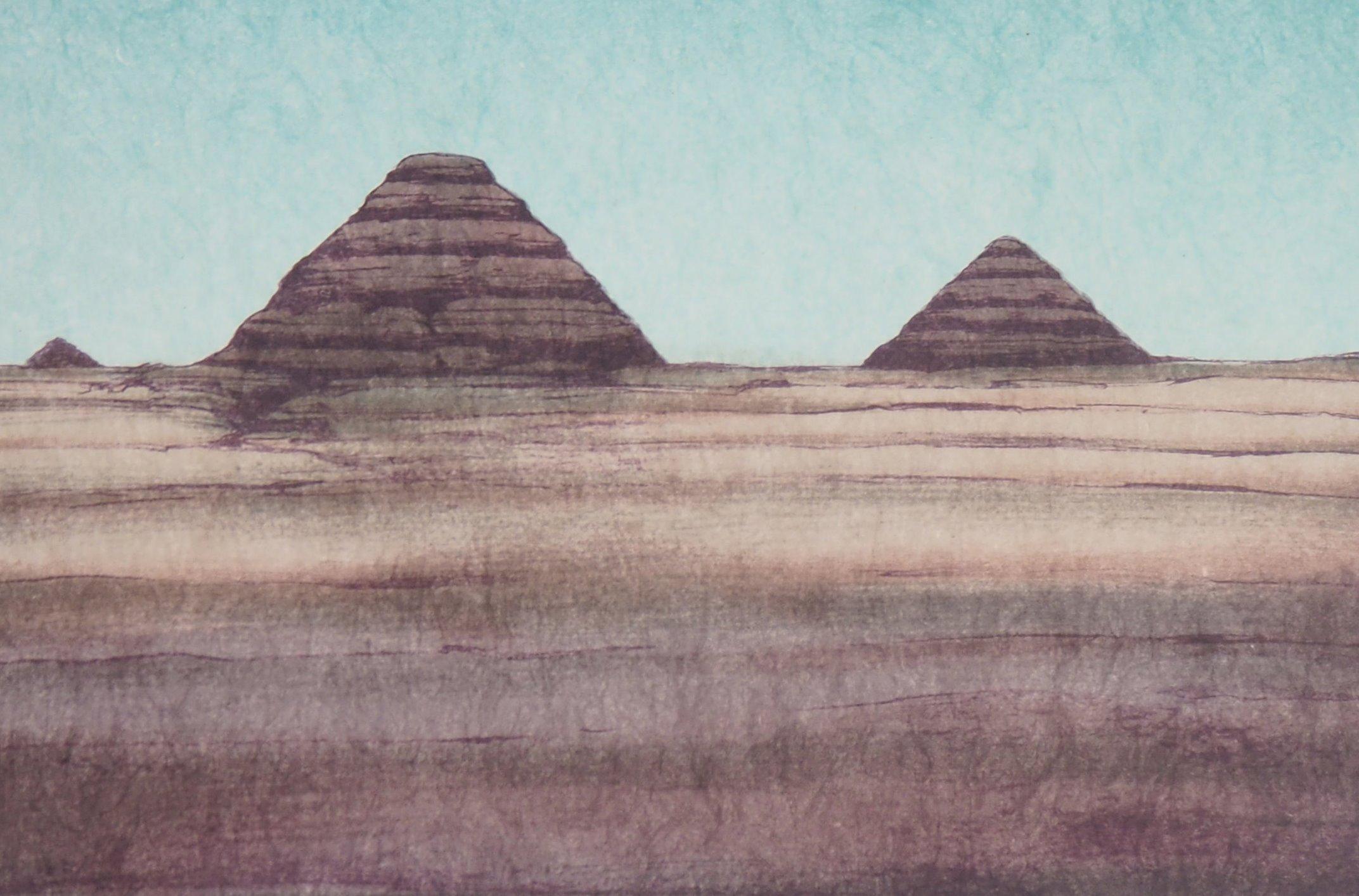 Alain LE FOLL
Egypt : The Pyramid of Giza

Original lithograph
Handsigned in pencil
On Japan paper, 40,5 x 31,5 cm (c. 15,9 x 12,4 inch)

Ausgezeichneter Zustand