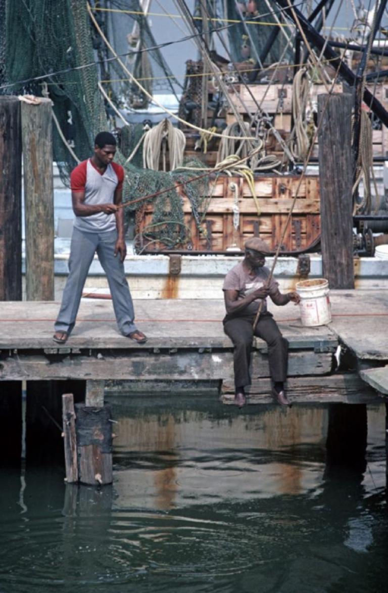 Alain Le Garsmeur Color Photograph - 'Fishing For Shrimps' 1983 Limited Edition Archival Pigment Print 