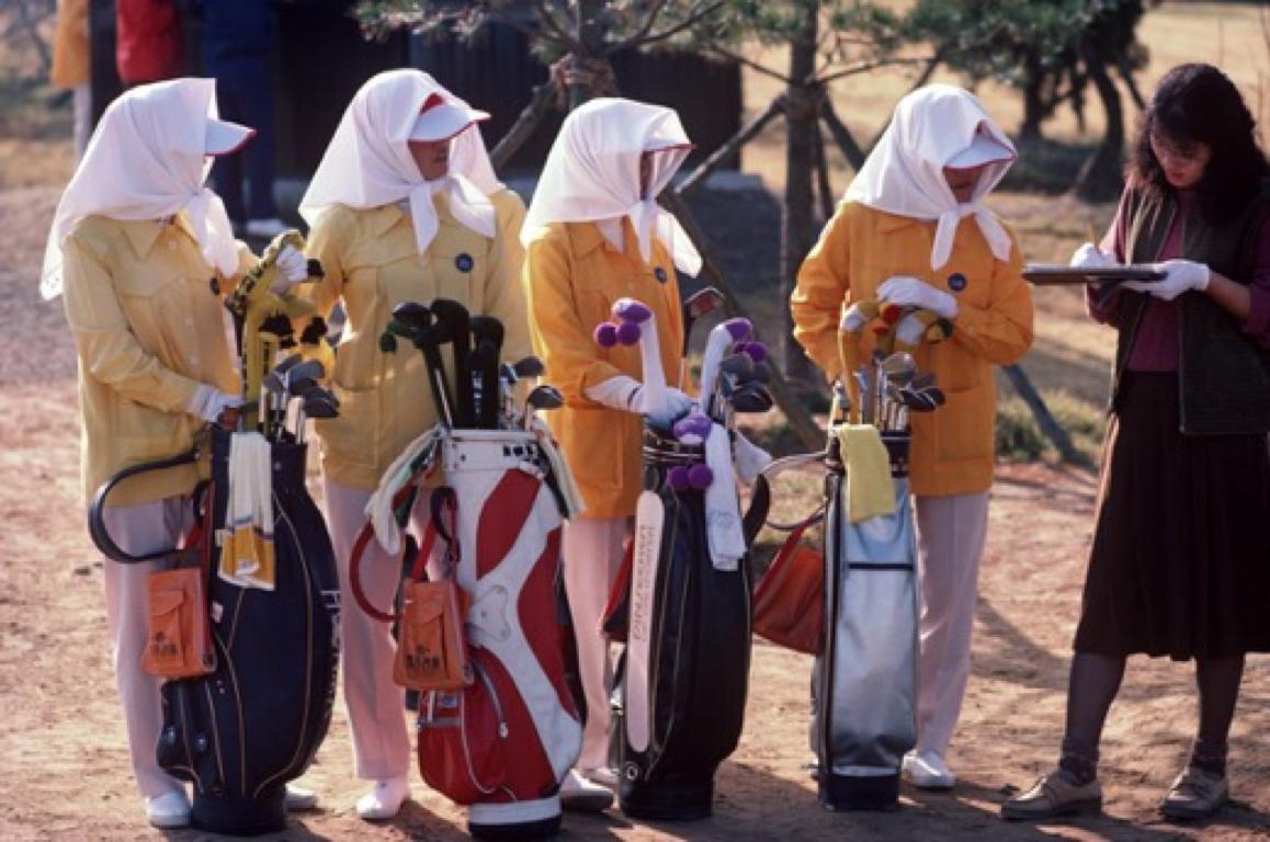 Alain Le Garsmeur Figurative Photograph - 'Golf Caddies' 1983 Limited Edition Archival Pigment Print