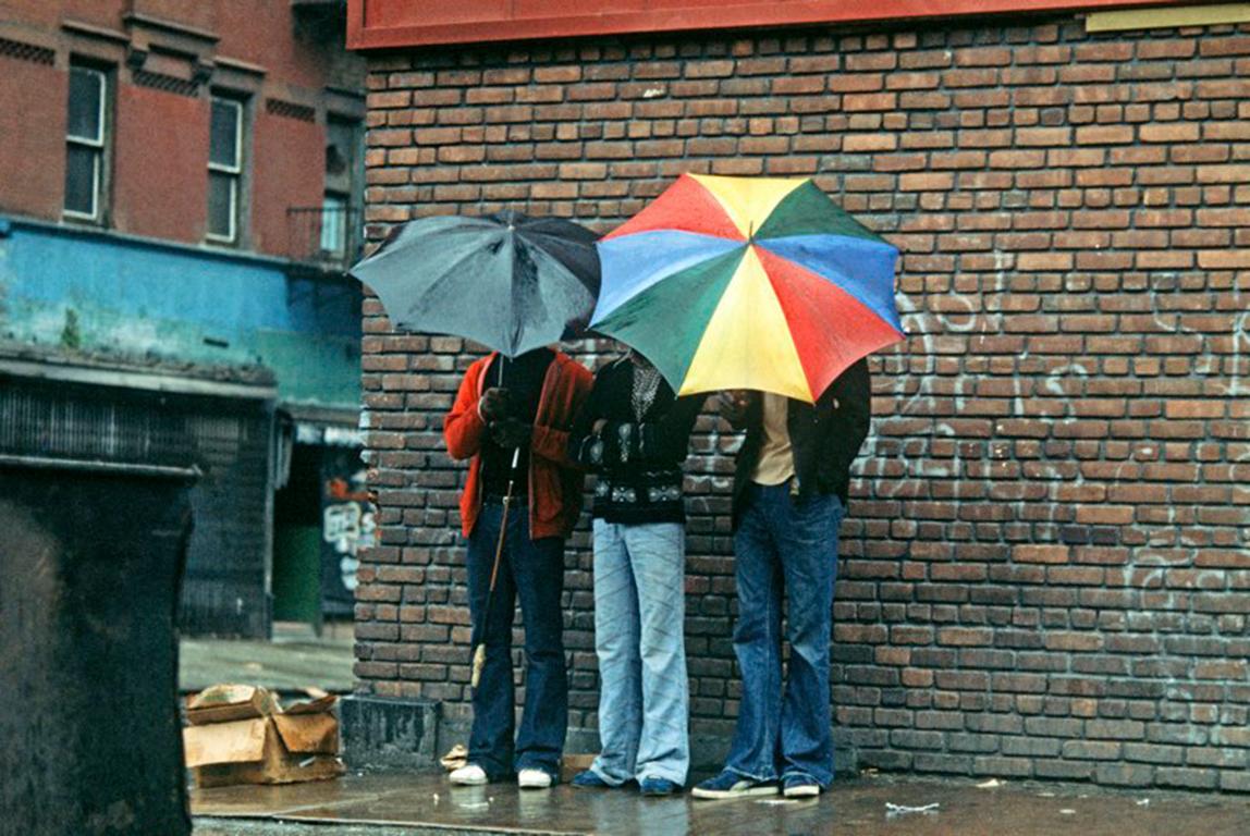 Alain Le Garsmeur Color Photograph - 'Harlem Umbrellas' 1978 Limited Edition Archival Pigment Print 