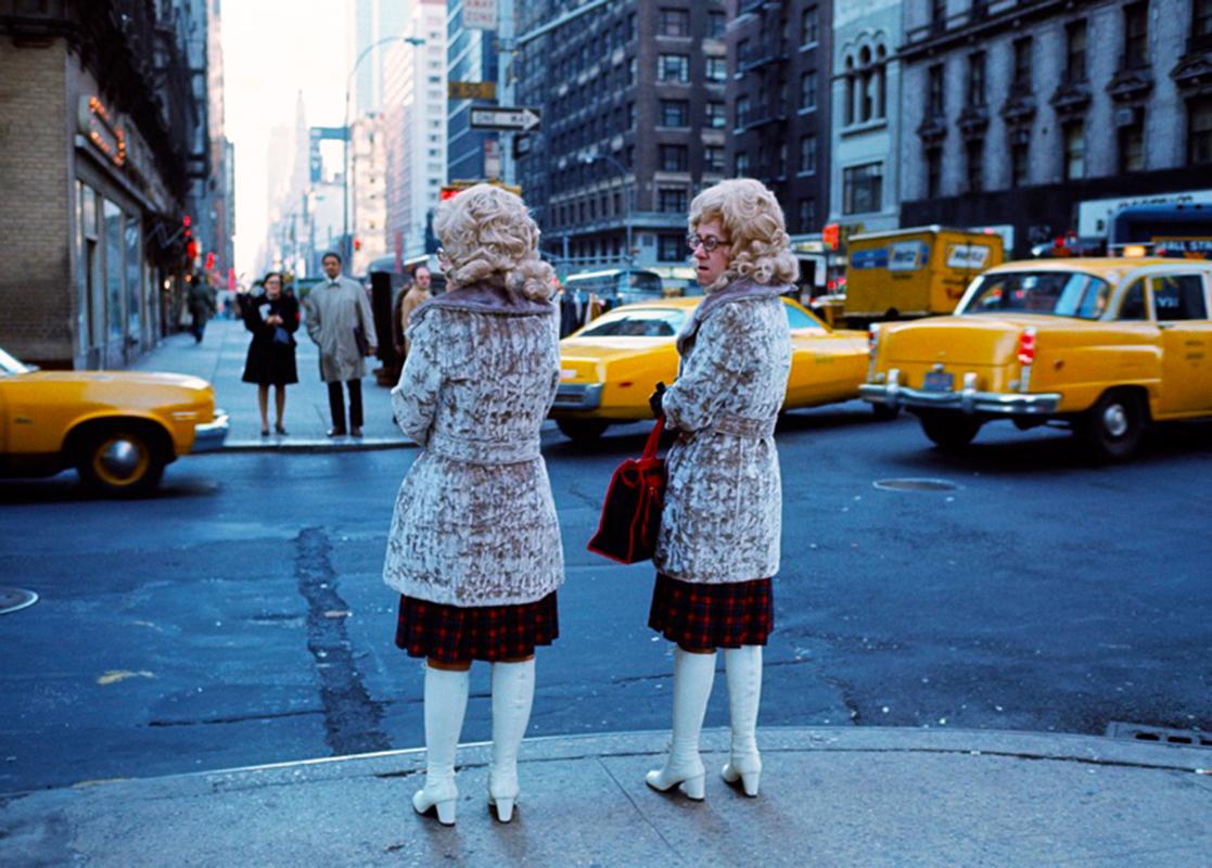 Alain Le Garsmeur Figurative Photograph - Waiting To Cross - New York 1973 - Oversize Signed Limited Edition  