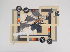 Tandem : Cinetic Compositon with Birds - Handsigned Original Lithograph
