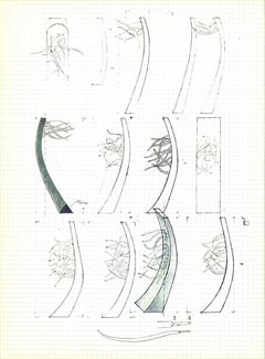 Alain Le Yaouanc « Study VI » 1970- Lithographie