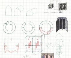 Study VII Lithograph by Alain Le Yaouanc, Abstract Geometric Art, 1970