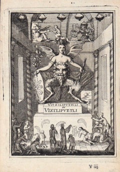 Huitzilopochtli, Aztec God of War, Lithographie aus „Description de L'Universe“