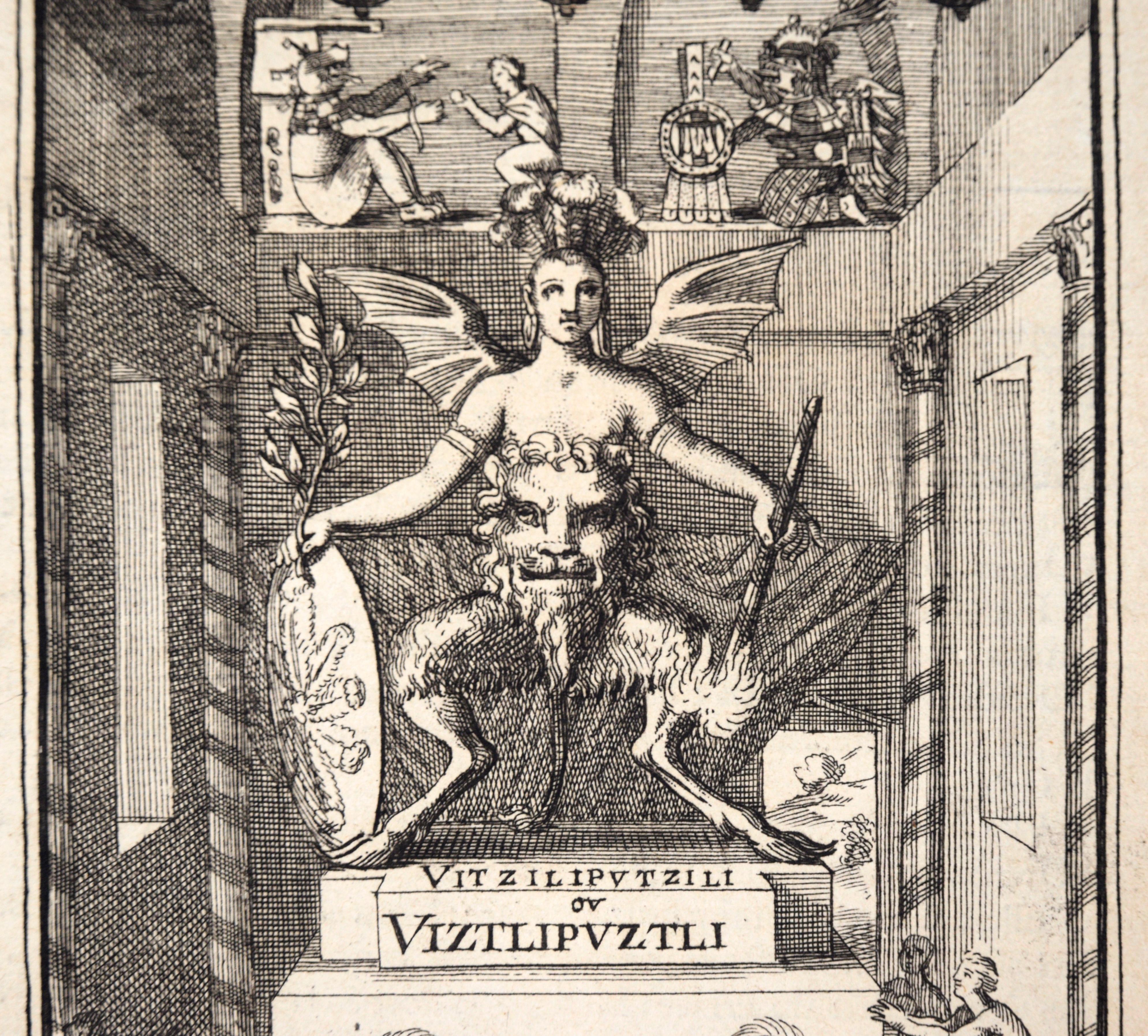Huitzilopochtli, Aztec God of War, Lithograph from 