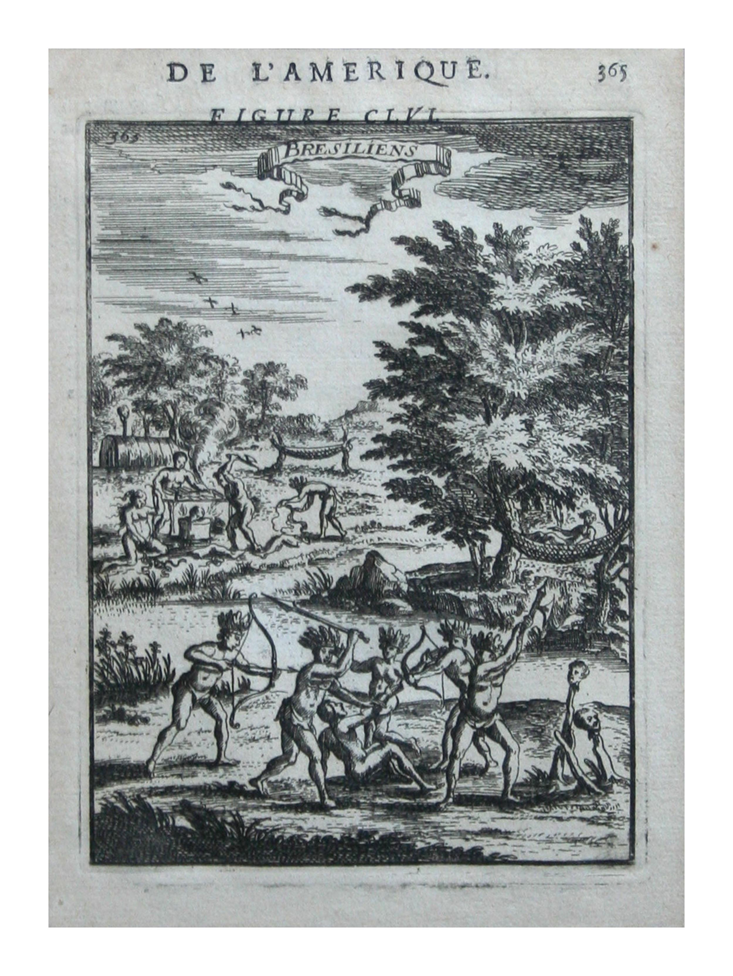 Alain Manesson Mallet Figurative Print – Native Civilians of America -- „De L'Amerique“ veröffentlicht Frankfurt / 1683