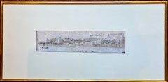 Cityscape and River Scene, Oil on Card, Signed, Late 20th Century