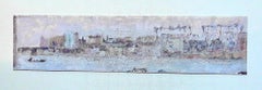 Cityscape and River Scene, Oil on Card, Signed, Late 20th Century