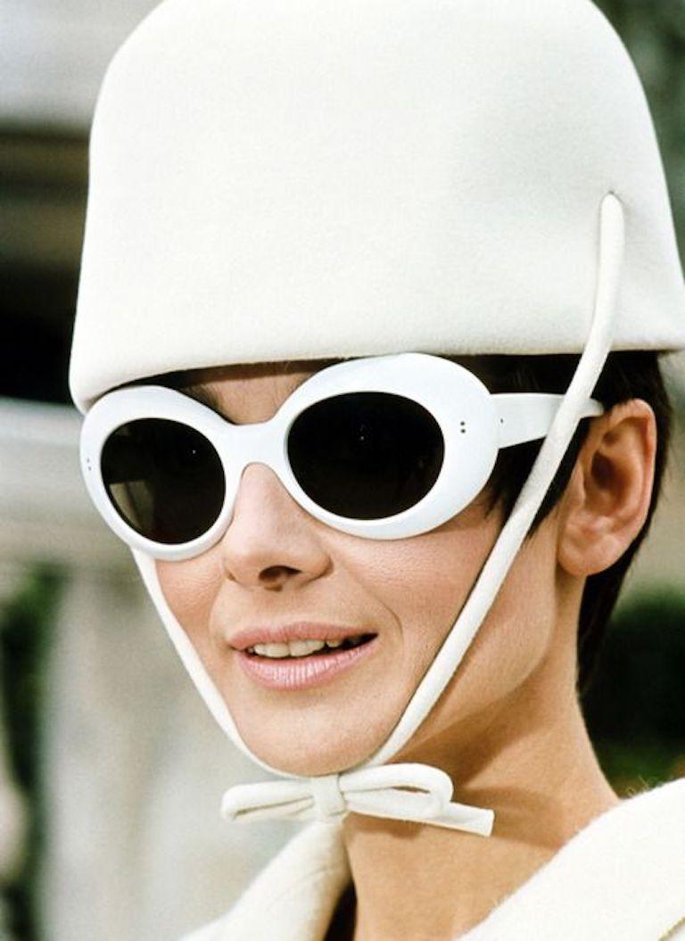 1990s ALAIN MIKLI Orange Mother-of-Pearl Oval Cat-Eye Sunglasses Model 4101 596 6