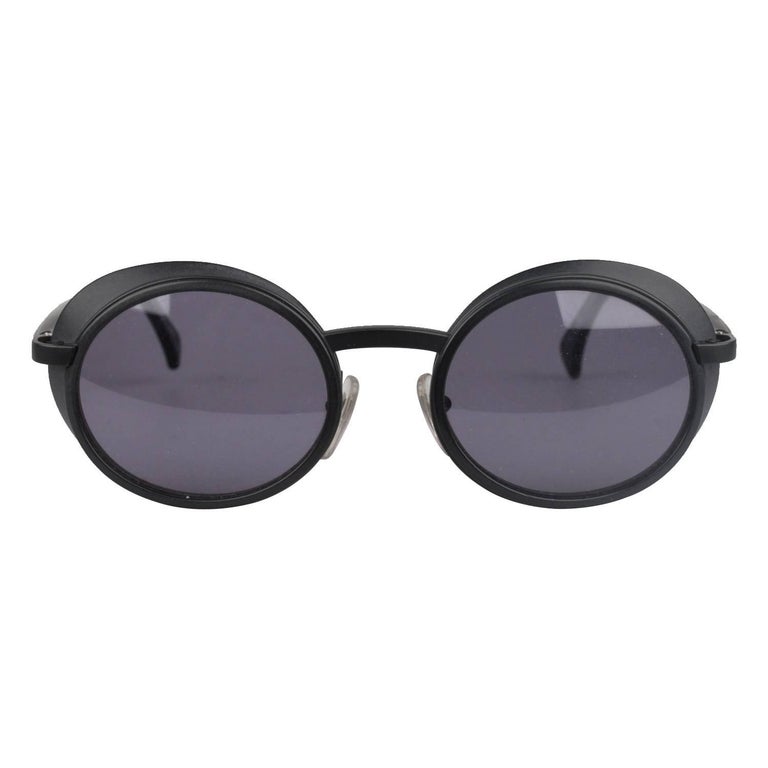 ALAIN MIKLI Paris Vintage Black Round Sunglasses 3124 Side Shields NOS ...