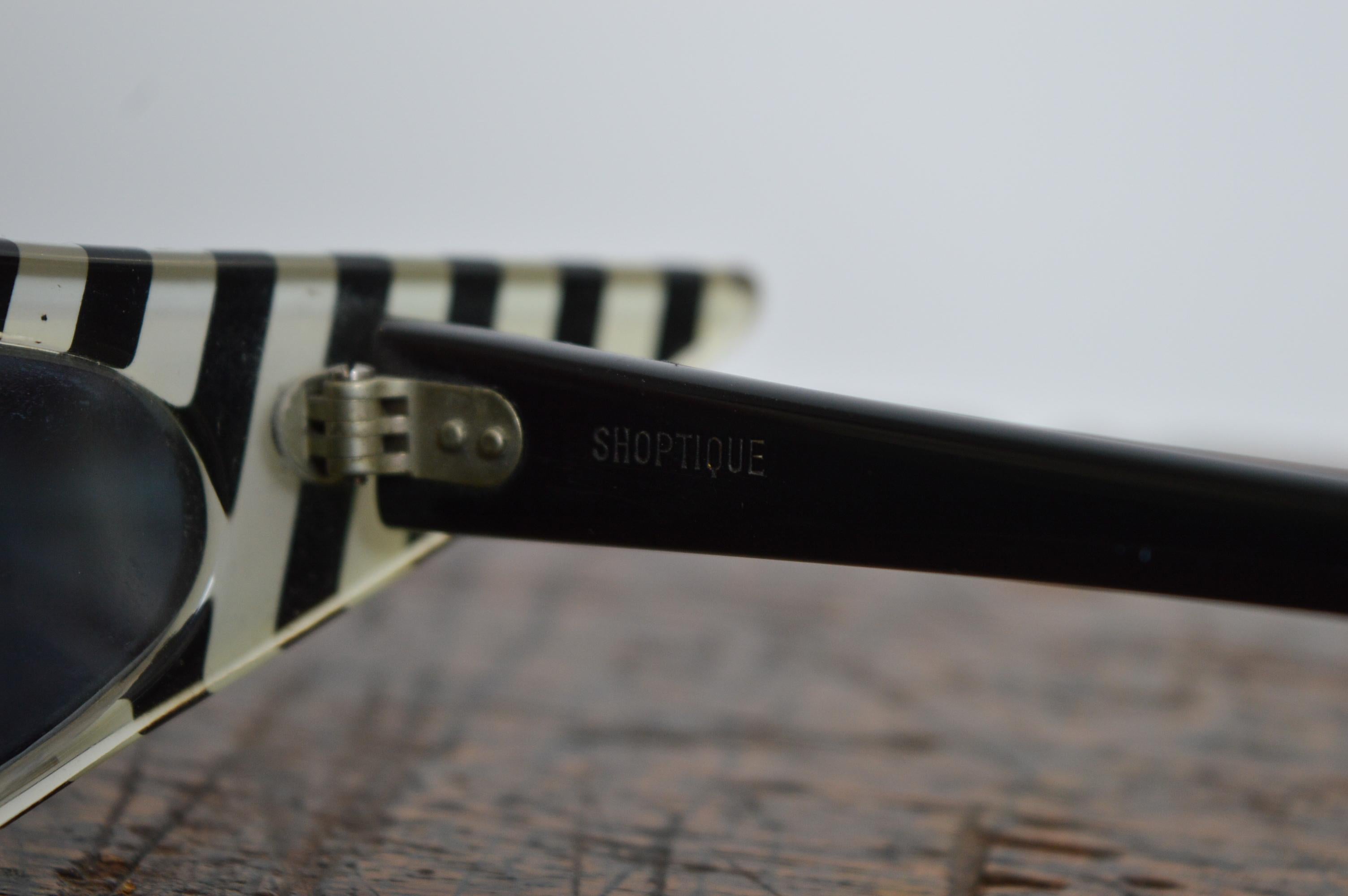 Alain Mikli Rare 1980s Plume Striped Avant Guard Crazy Sunglasses - Loud Shades 3