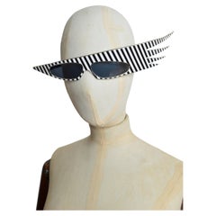 Alain Mikli Rare 1980s Plume Striped Avant Guard Crazy Sunglasses - Loud Shades