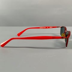 ALAIN MIKLI Rote Metall-Sonnenbrille