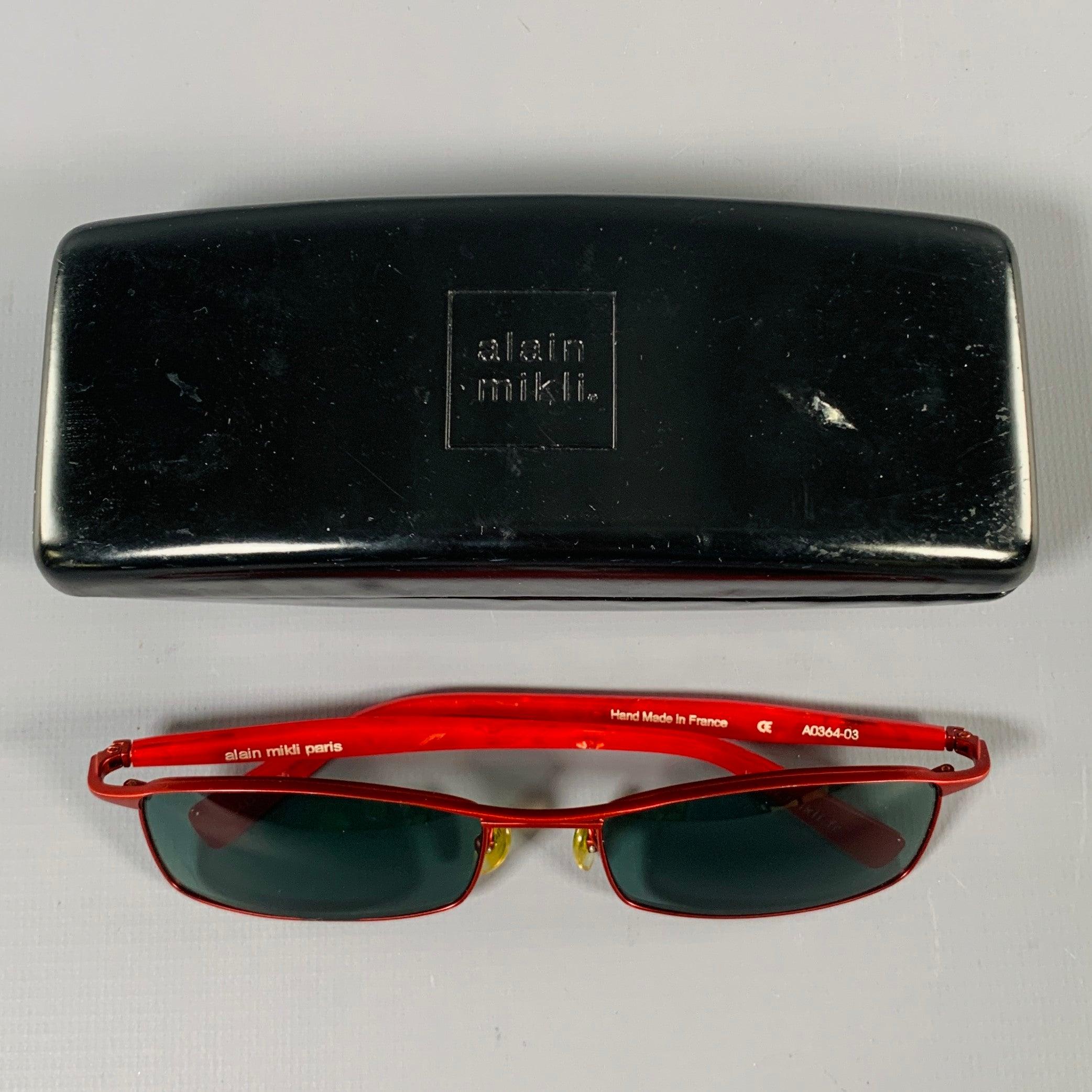 ALAIN MIKLI Red Metal Sunglasses For Sale 3