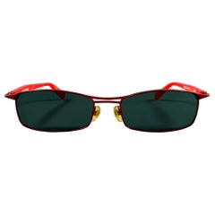 ALAIN MIKLI Rote Metall-Sonnenbrille
