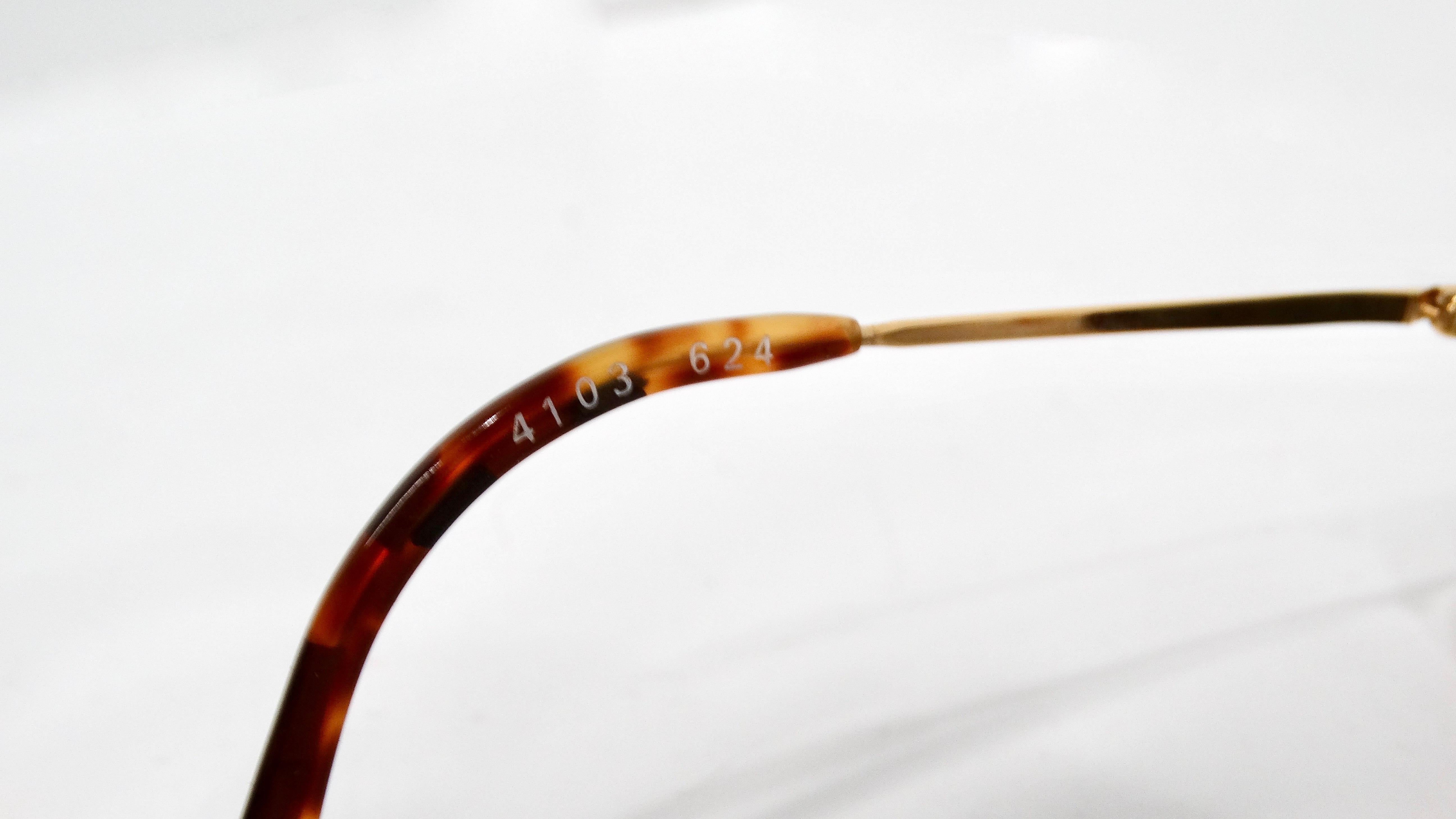 Alain Mikli Lunettes de soleil tortoise et or à verres miroirs circa 1990 Unisexe en vente