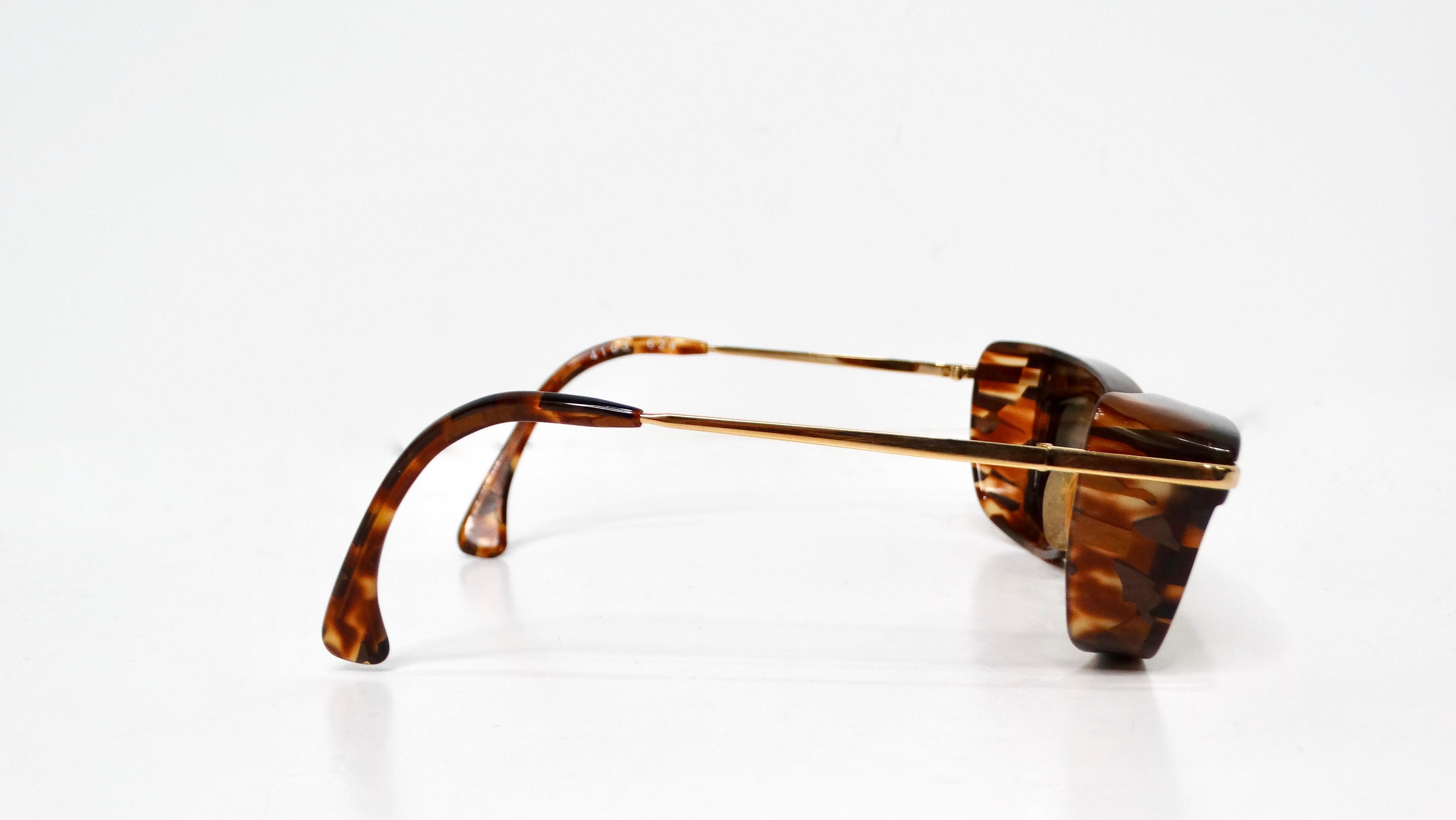 Alain Mikli Lunettes de soleil tortoise et or à verres miroirs circa 1990 en vente 4
