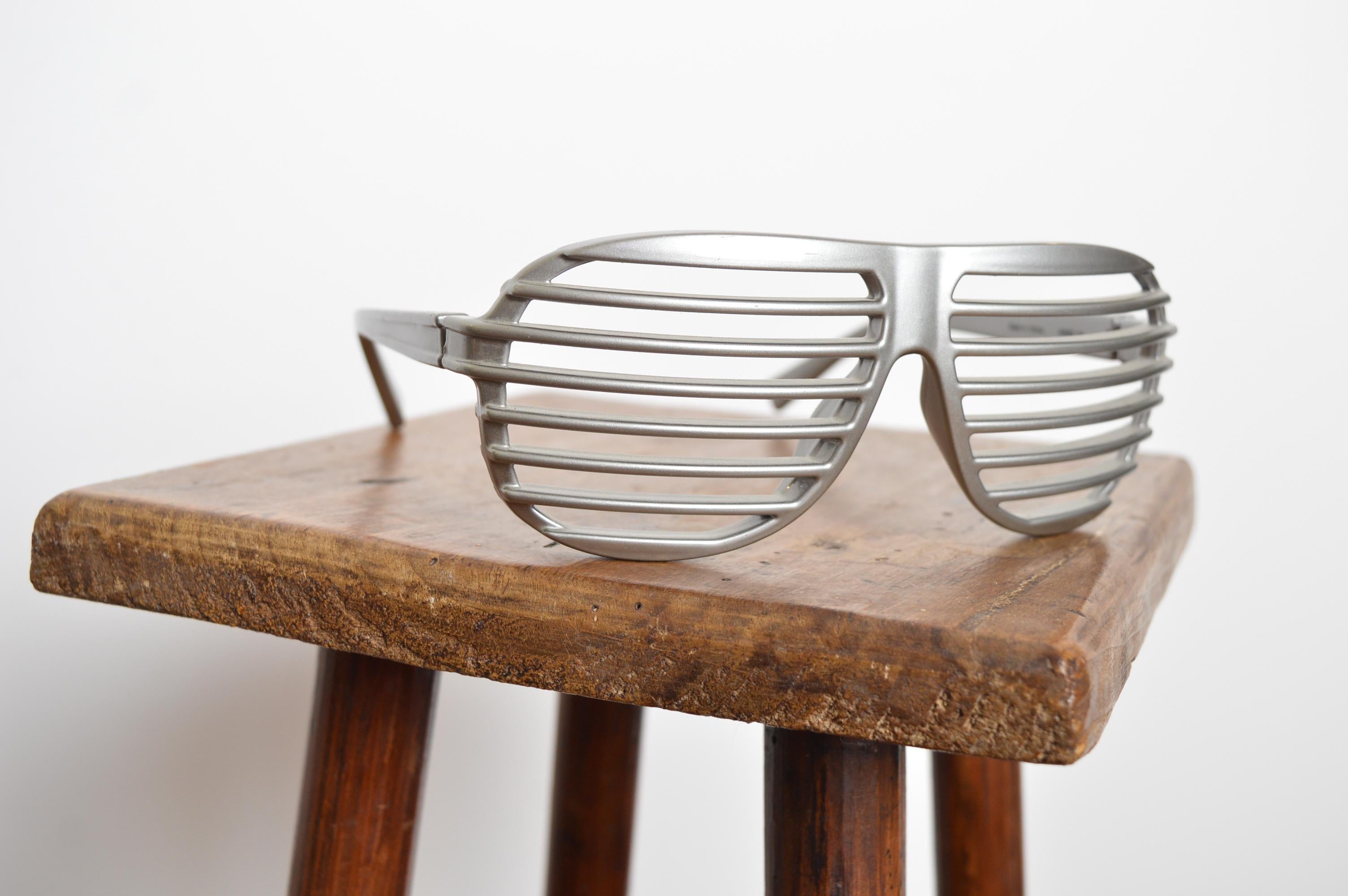 ALAIN MIKLI Persiana plateada vintage Gafas de sol Avant Guard Eyewear en venta 5