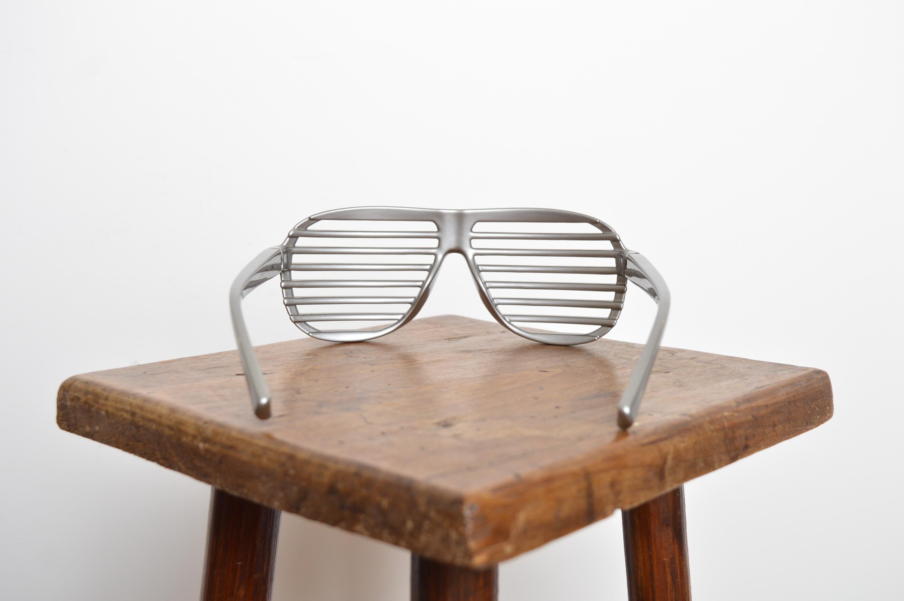 ALAIN MIKLI Persiana plateada vintage Gafas de sol Avant Guard Eyewear en venta 7