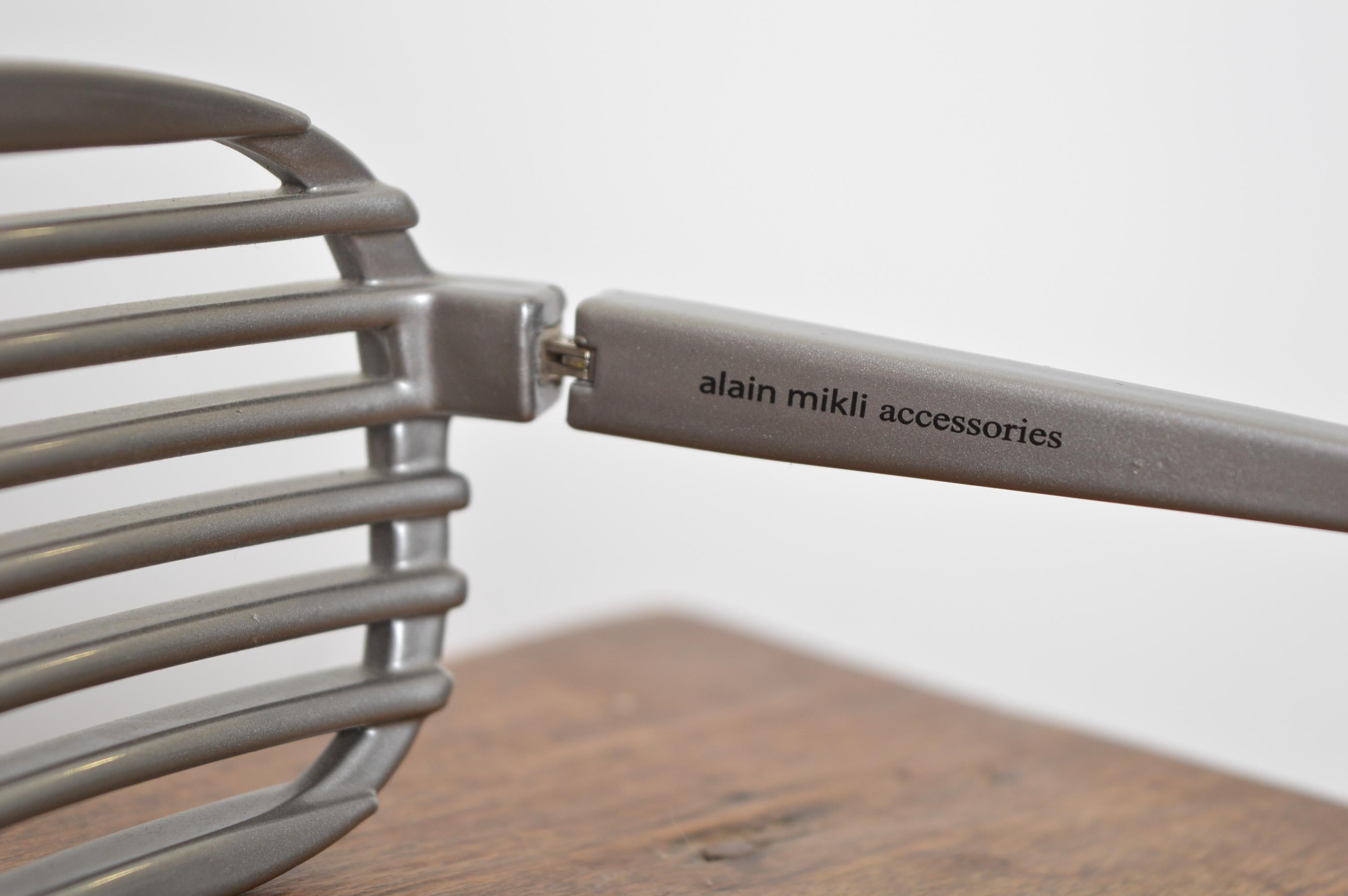 ALAIN MIKLI Persiana plateada vintage Gafas de sol Avant Guard Eyewear en venta 10