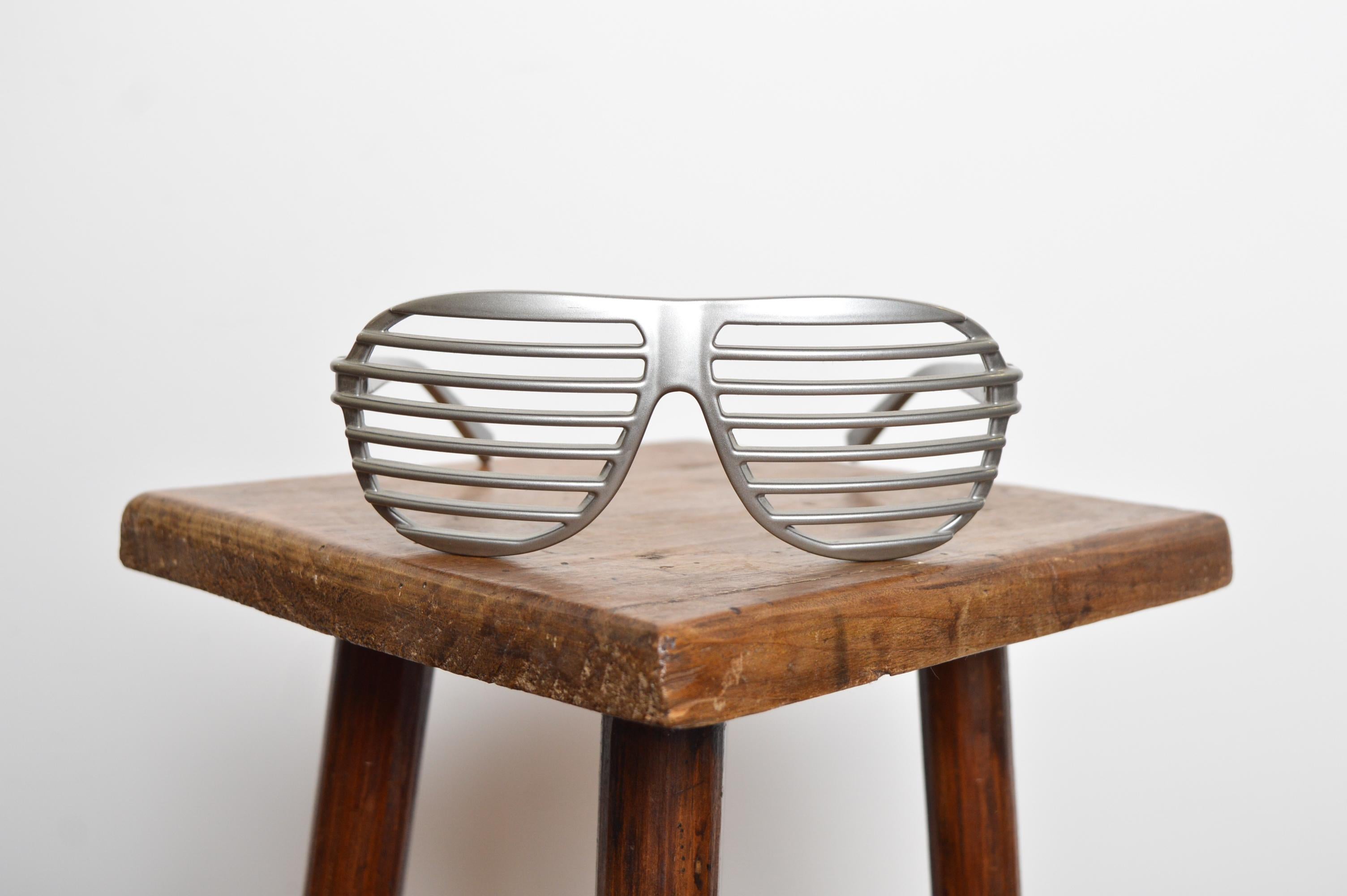 ALAIN MIKLI Persiana plateada vintage Gafas de sol Avant Guard Eyewear en venta 4