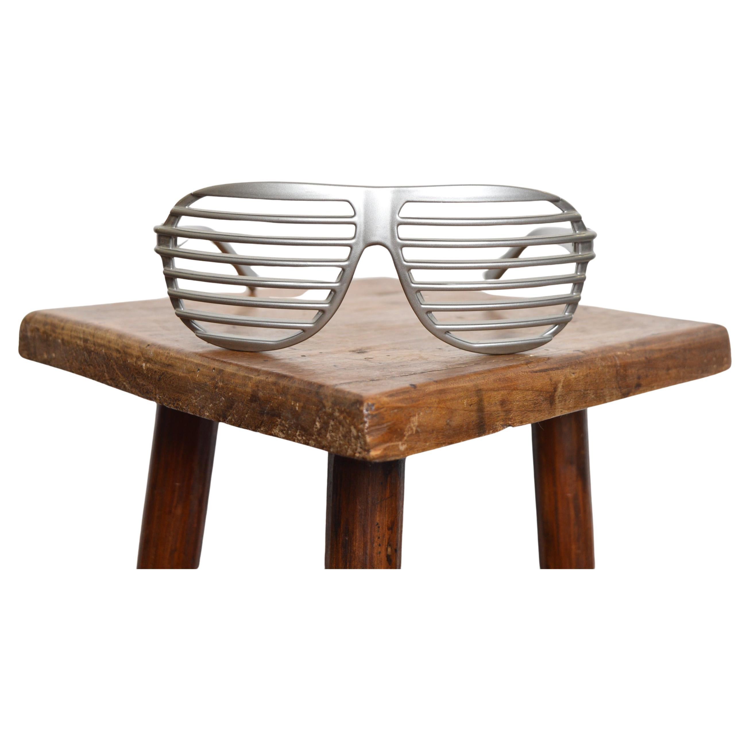 ALAIN MIKLI Persiana plateada vintage Gafas de sol Avant Guard Eyewear en venta