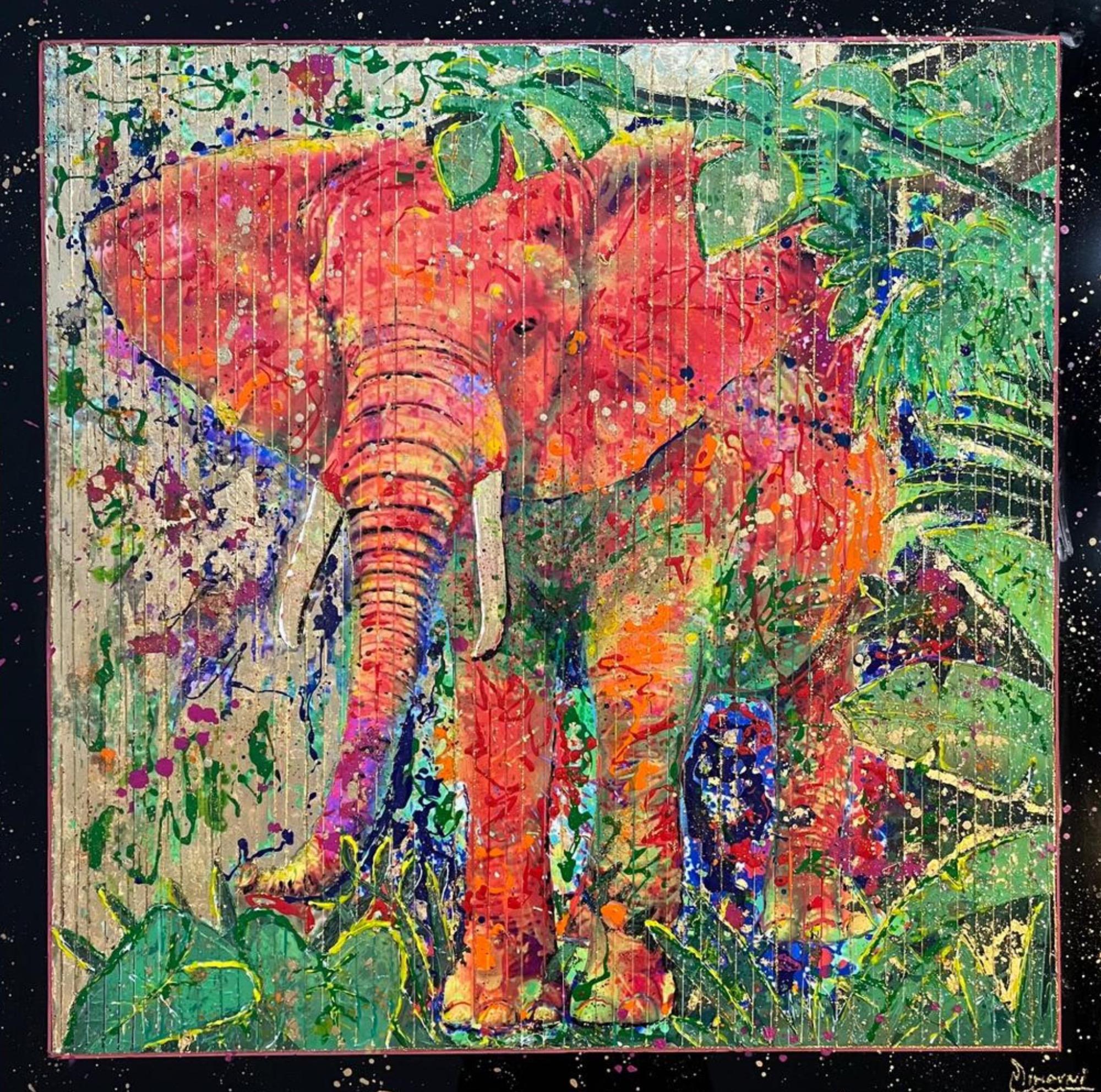 ALAIN MIMOUNI – Elefant – Mixed Media Art von Alain mimouni
