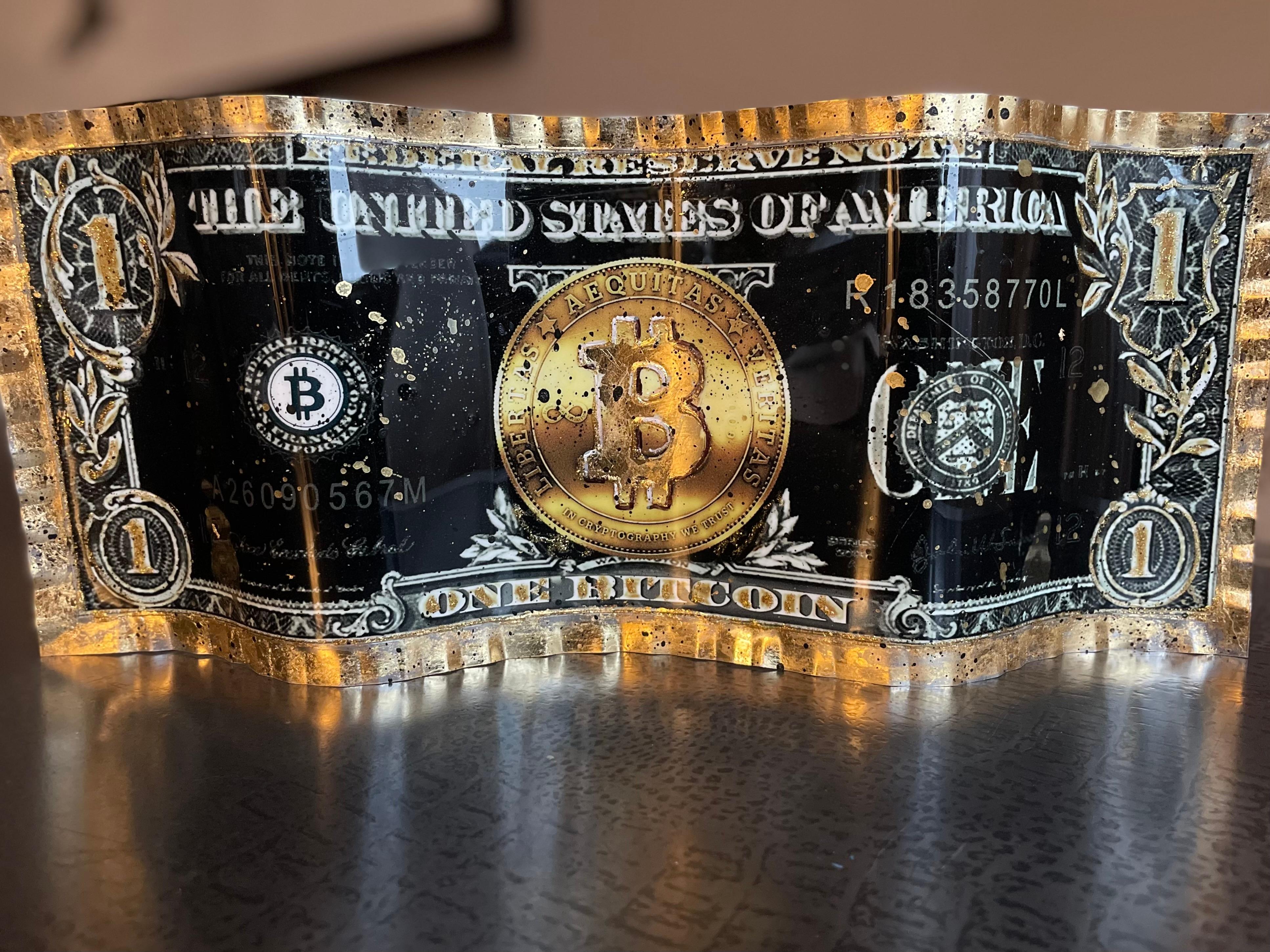 Alain mimouni Figurative Sculpture - ALAIN MIMOUNI - Bitcoin Dollar