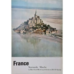 1963 vintage travel poster, photographed by Perceval, Le Mont Saint-Michel